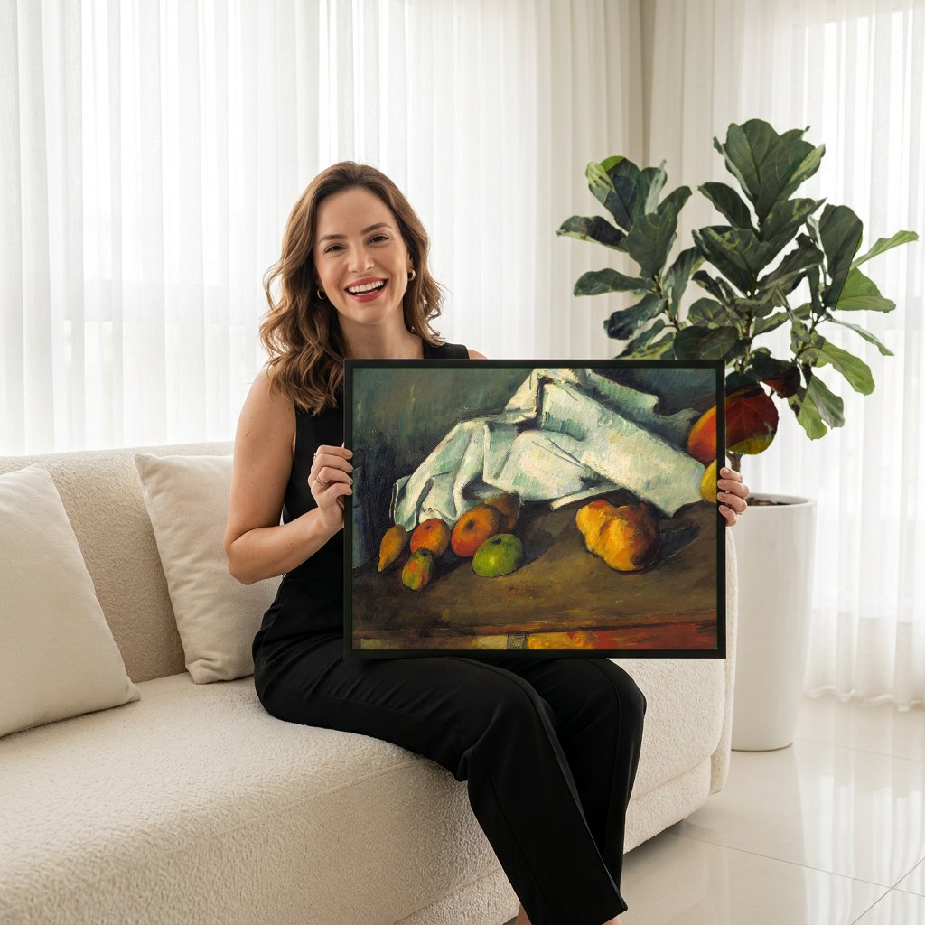 Quadro Decorativo Natureza-Morta com Maçãs e Pêras - Cézanne com modelo em ambiente
