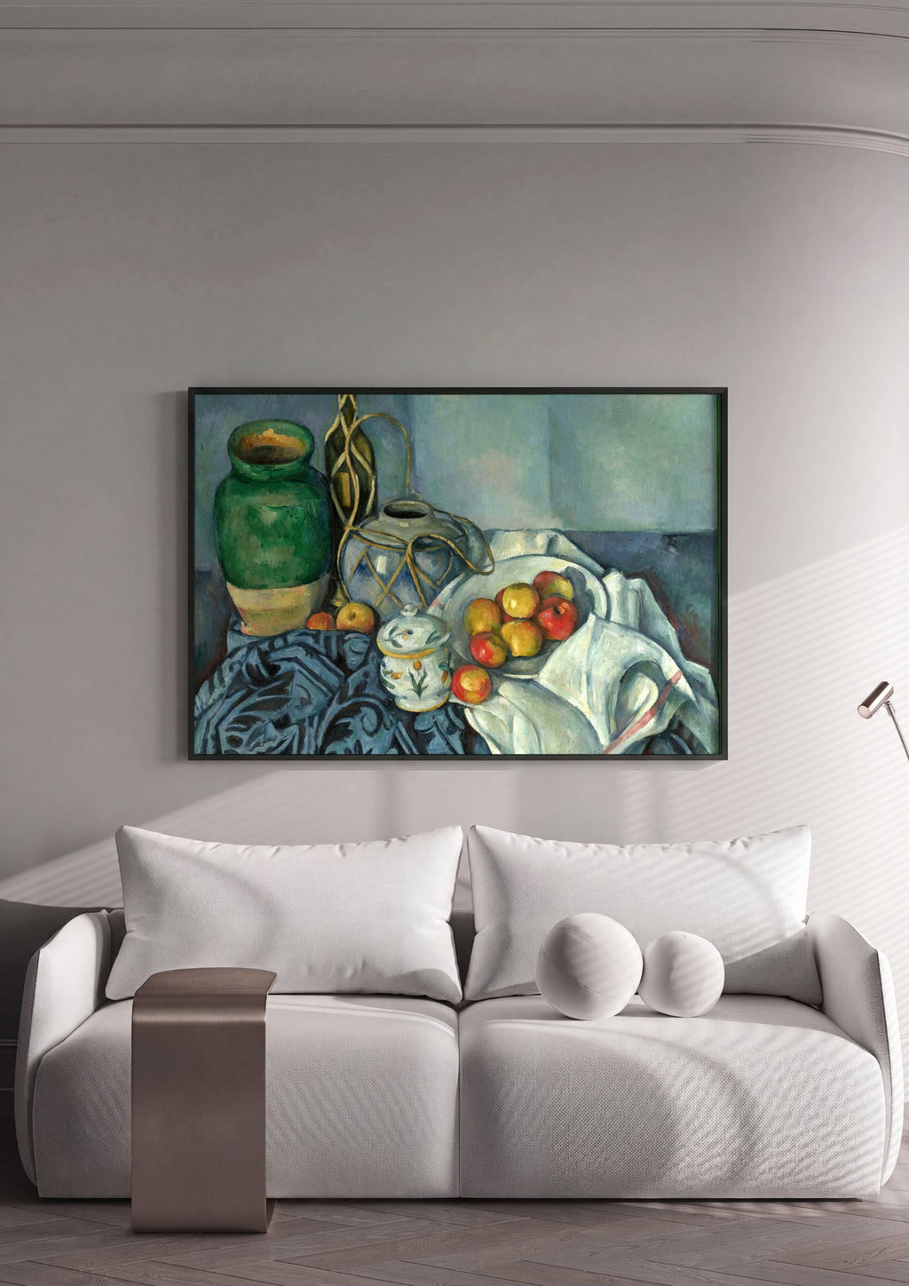 Quadro Decorativo Natureza-Morta com Maçãs - Cézanne em ambiente decorado