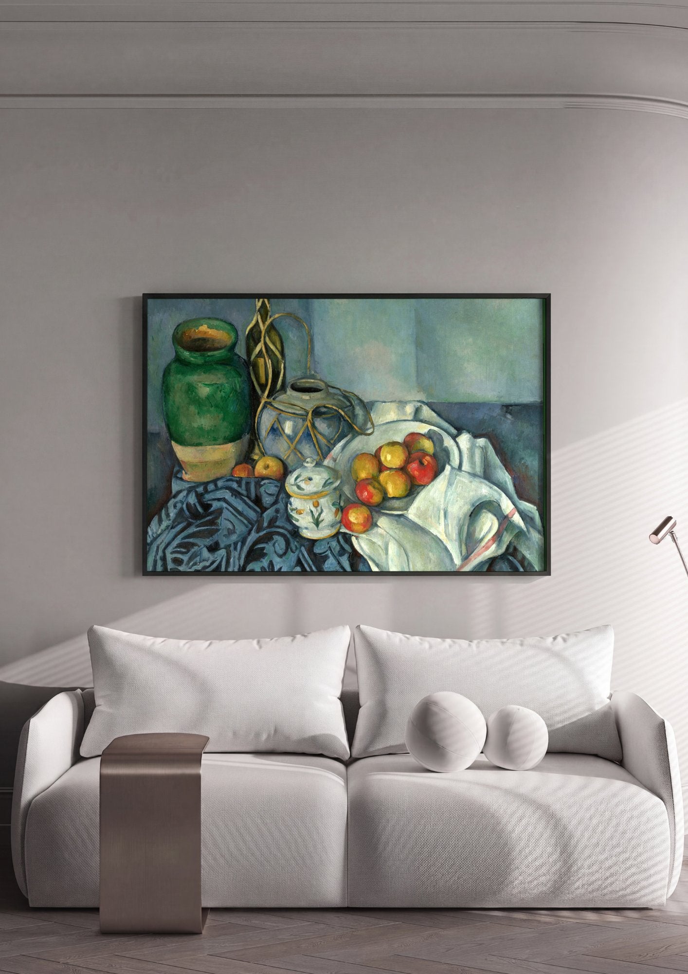 Quadro Decorativo Natureza-Morta com Maçãs - Cézanne em ambiente decorado
