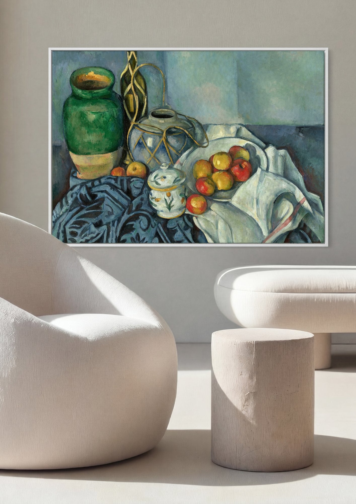 Quadro Decorativo Natureza-Morta com Maçãs - Cézanne em ambiente decorado