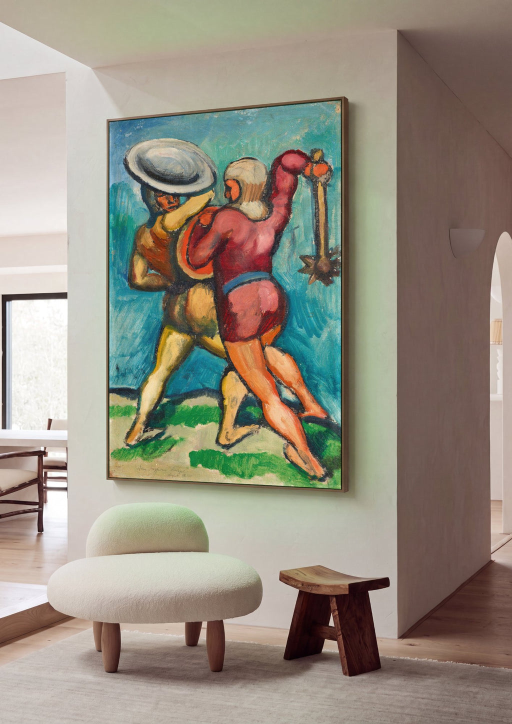 Quadro Decorativo Gladiadores - August Macke em ambiente decorado