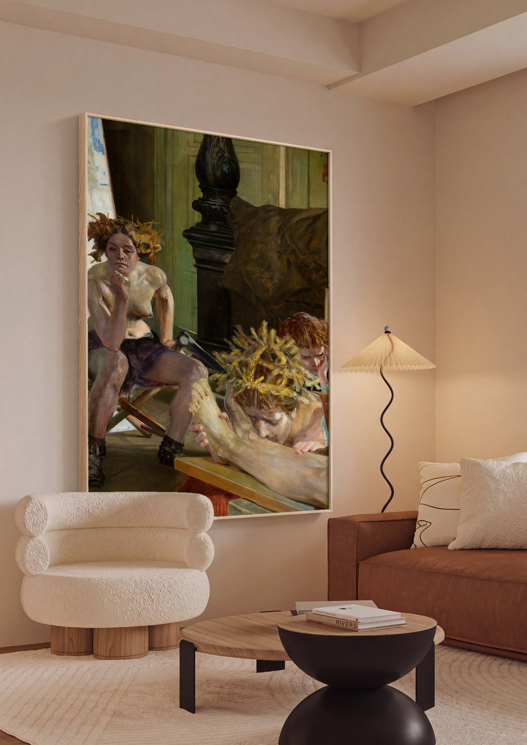 Quadro Decorativo 'Pé de Sereia' - Jacek Malczewski em ambiente decorado