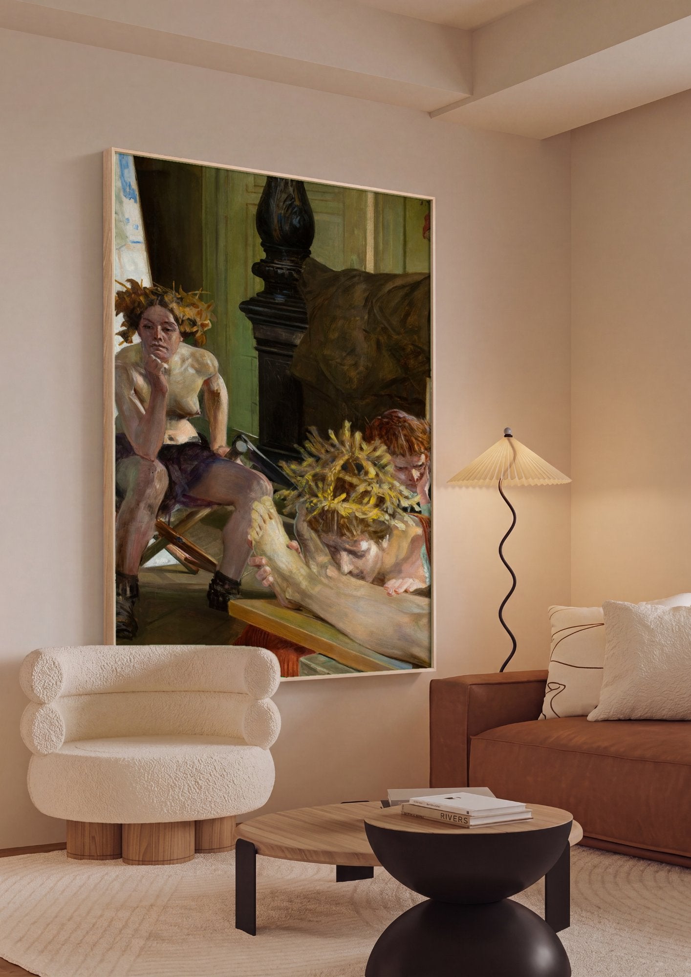 Quadro Decorativo 'Pé de Sereia' - Jacek Malczewski em ambiente decorado