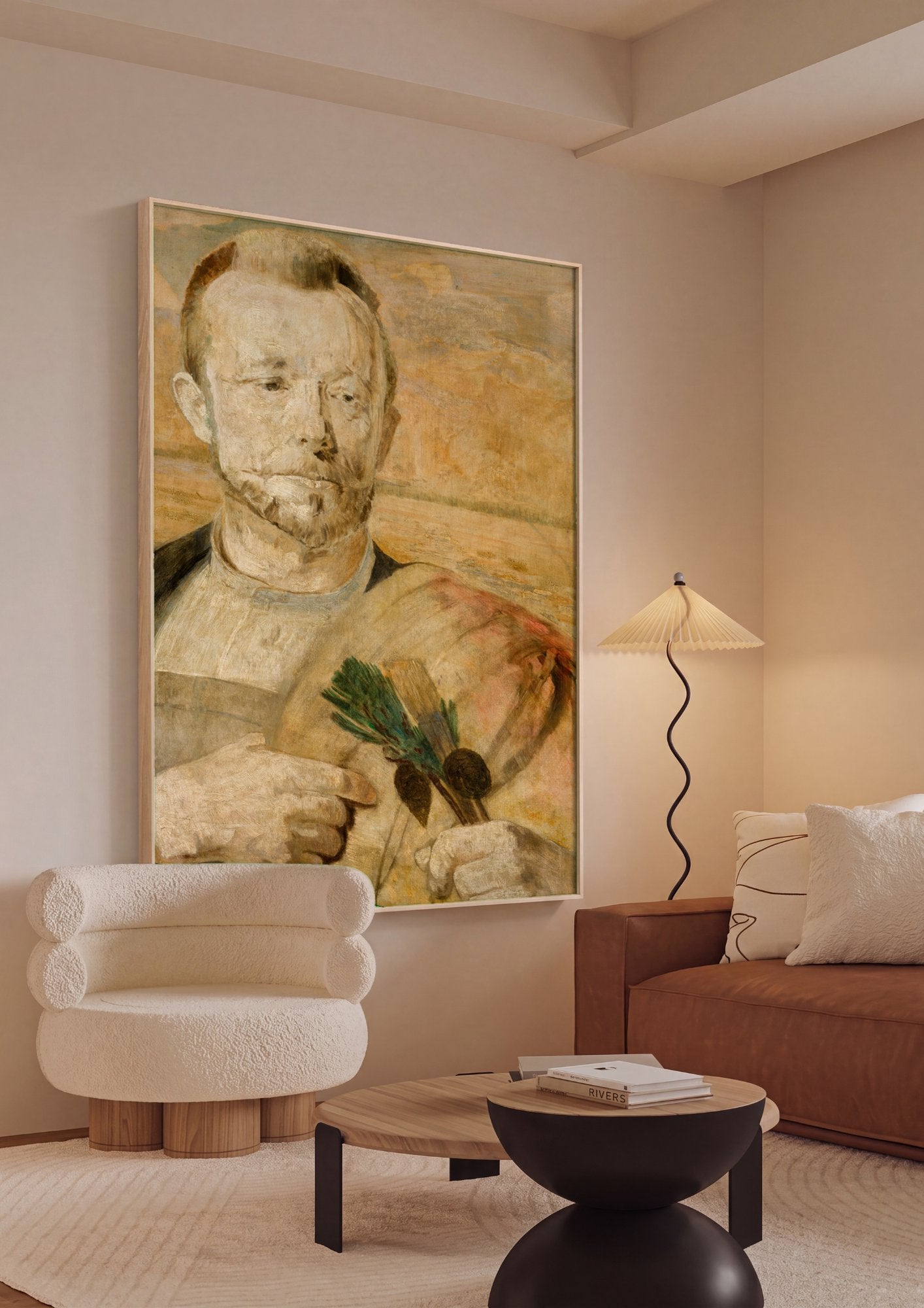 Quadro Decorativo Autorretrato - Jacek Malczewski em ambiente decorado