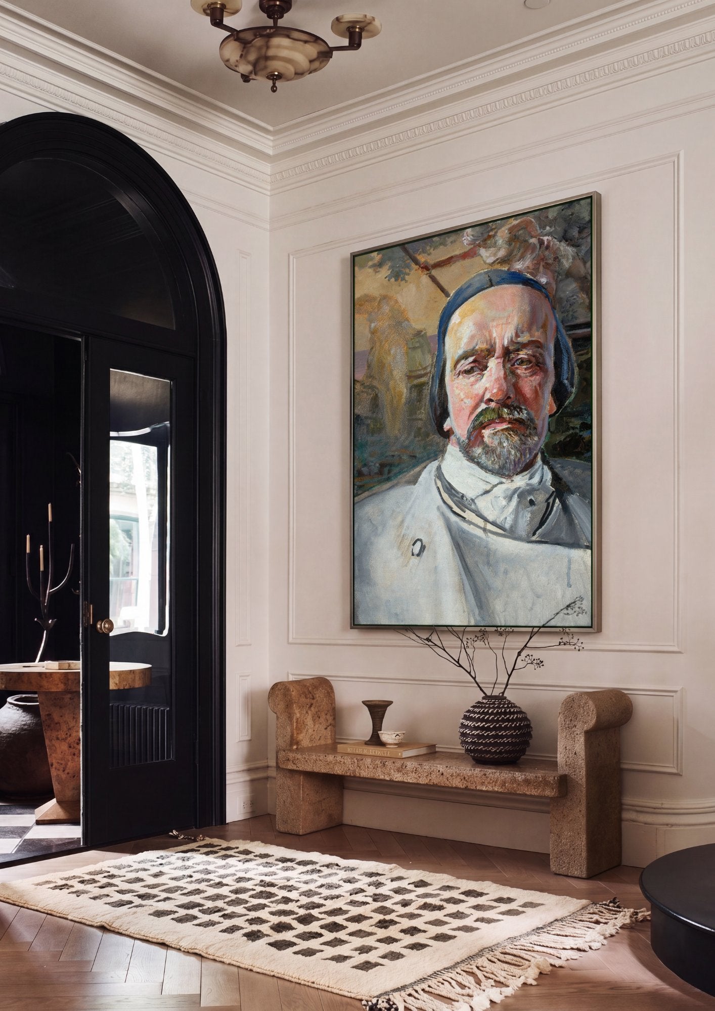 Quadro Decorativo Autorretrato - Jacek Malczewski em ambiente decorado