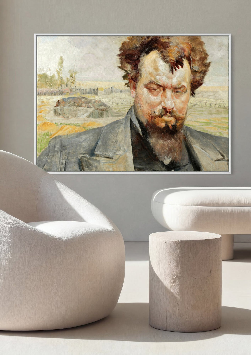 Quadro Decorativo Autorretrato - Jacek Malczewski em ambiente decorado