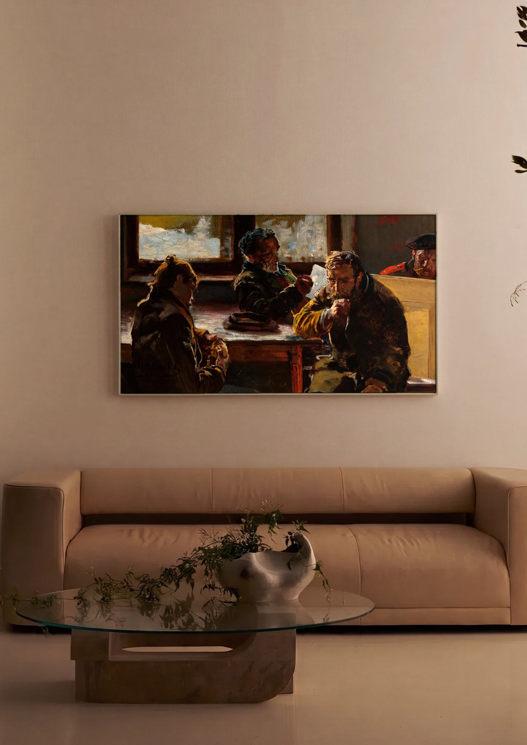 Quadro Decorativo Cena de Cafe - Jacek Malczewski em ambiente decorado