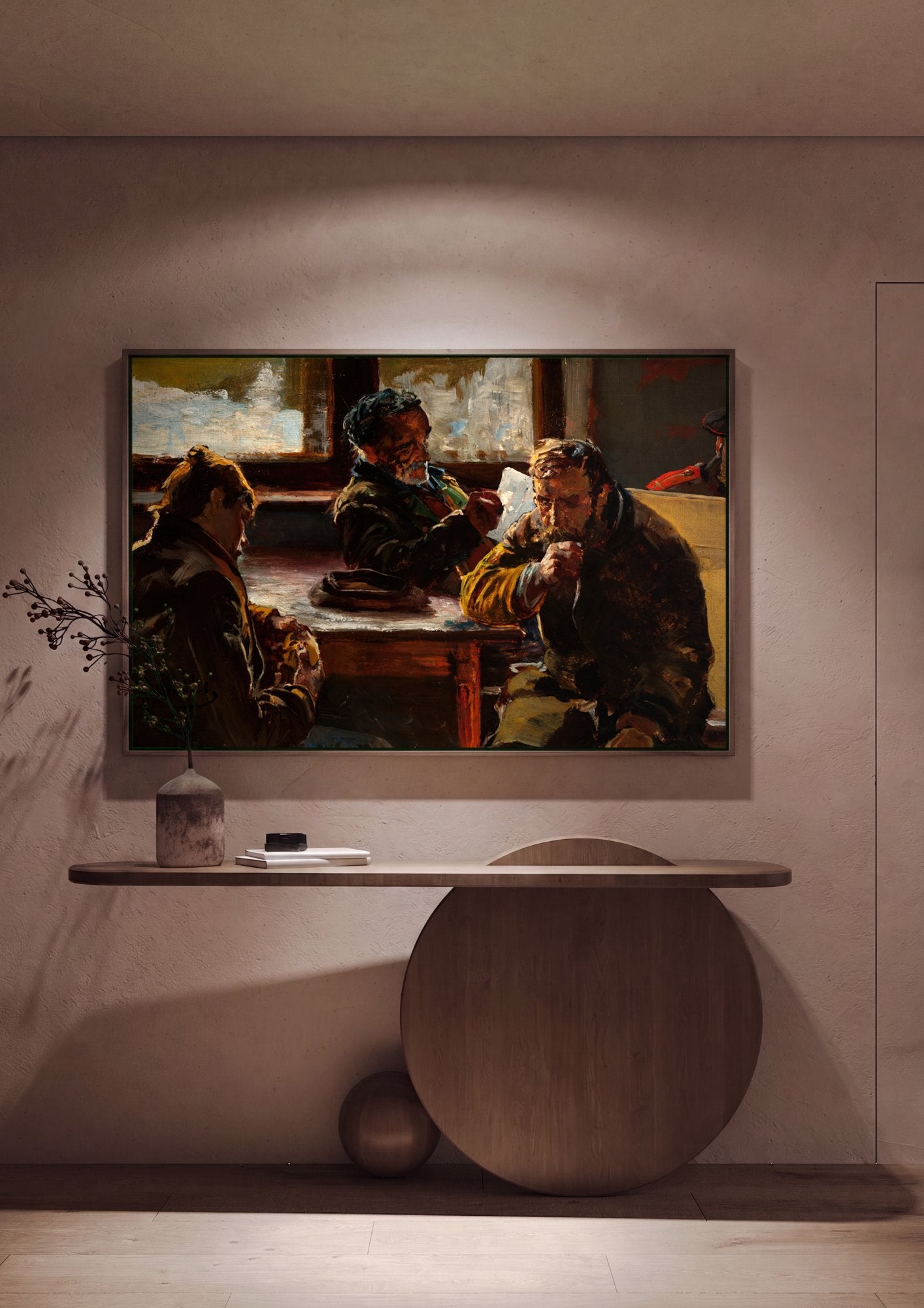 Quadro Decorativo Cena de Cafe - Jacek Malczewski em ambiente decorado