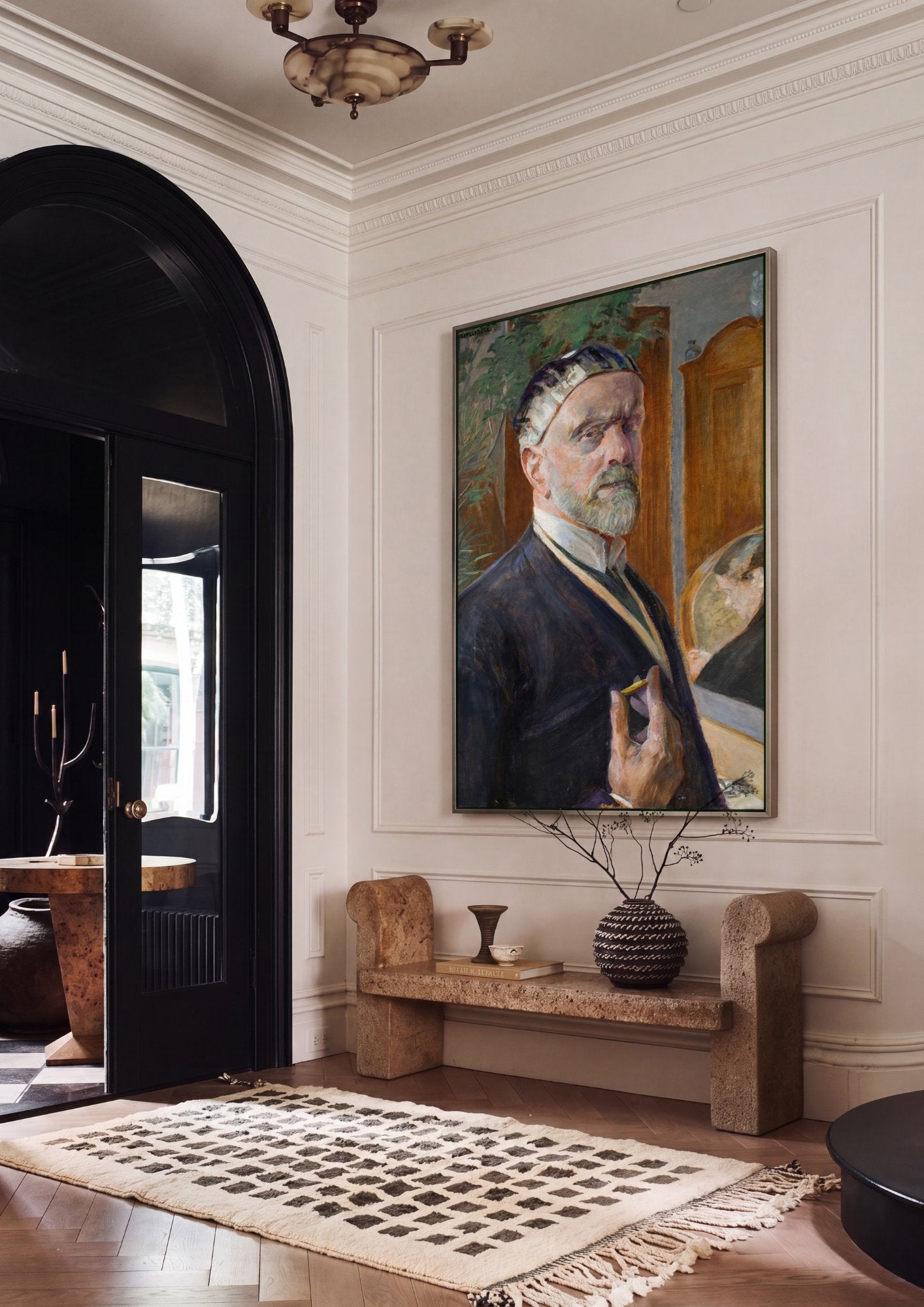 Quadro Decorativo Autorretrato - Jacek Malczewski em ambiente decorado