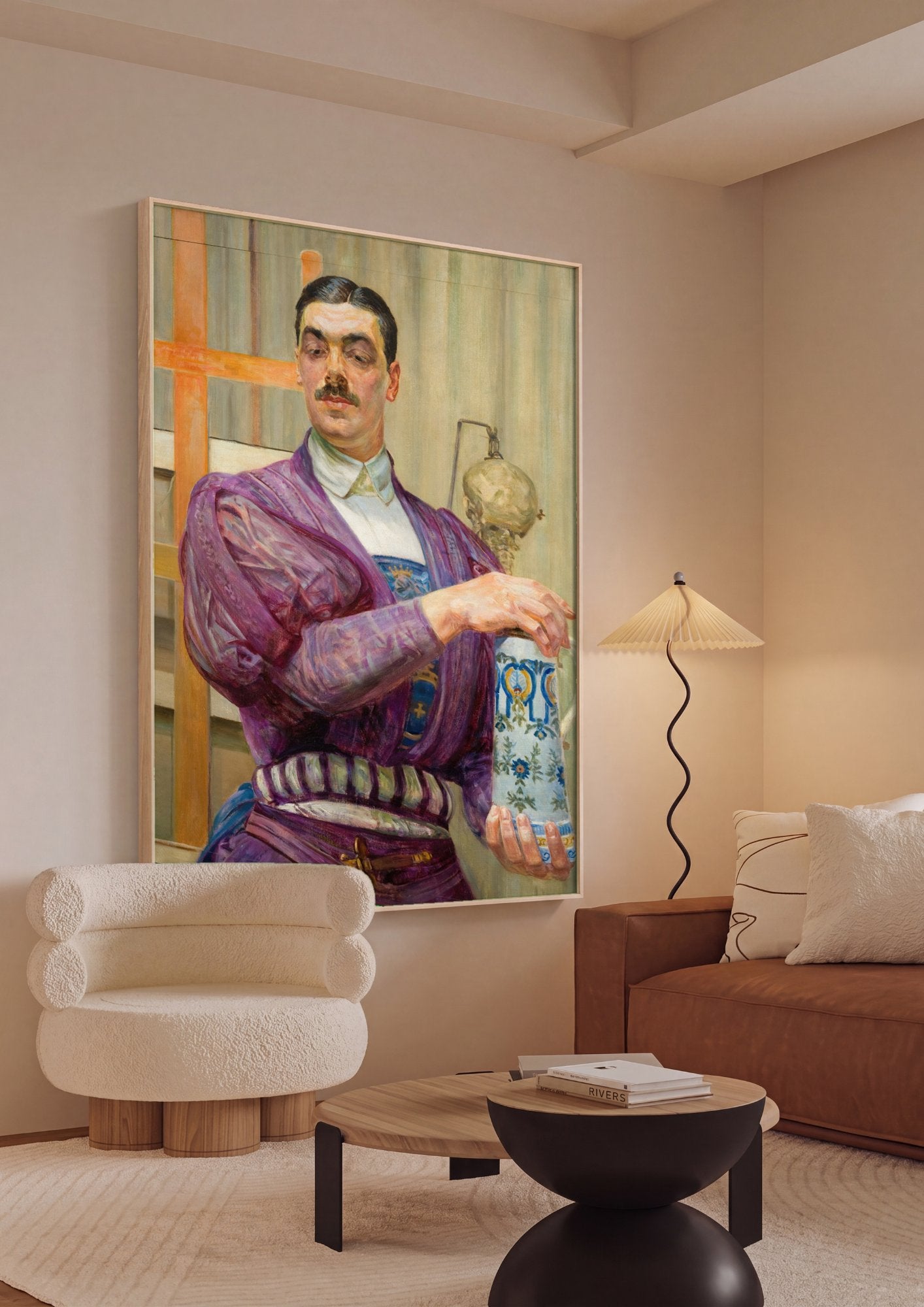 Quadro Decorativo Autorretrato - Jacek Malczewski em ambiente decorado