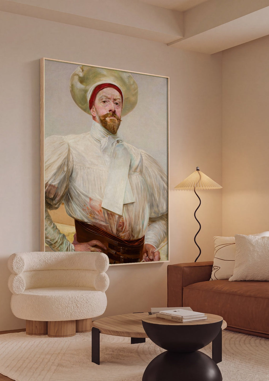 Quadro Decorativo Autorretrato - Jacek Malczewski em ambiente decorado