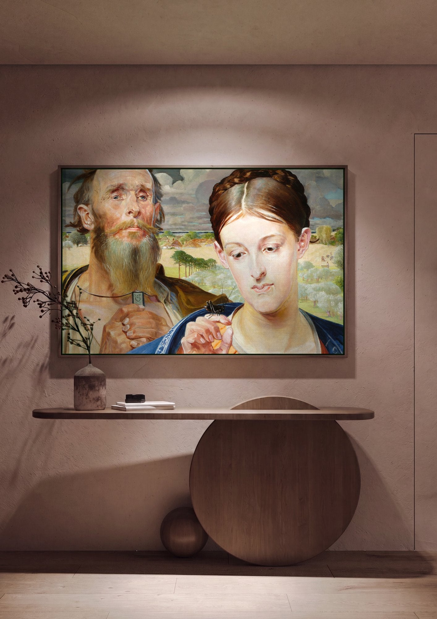 Quadro Decorativo 'A Formiga' de Jacek Malczewski em ambiente decorado