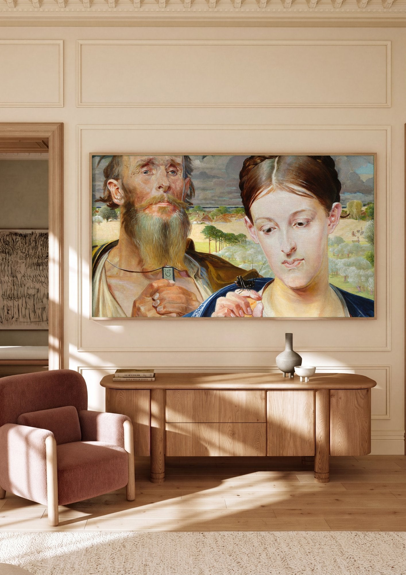 Quadro Decorativo 'A Formiga' de Jacek Malczewski em ambiente decorado