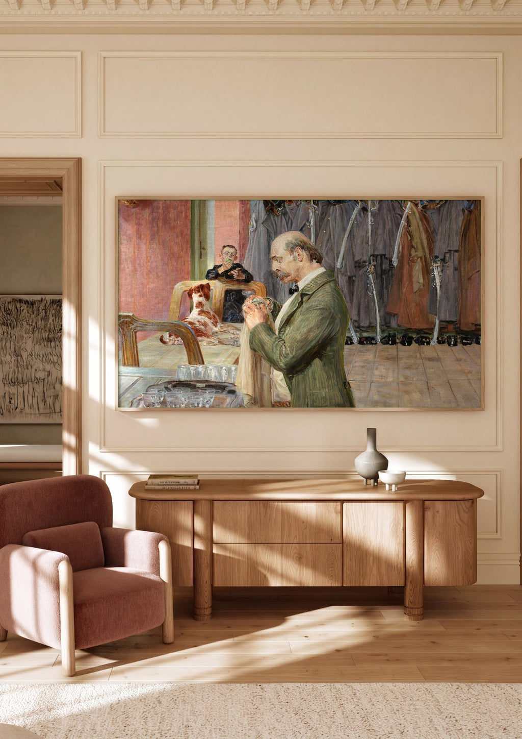 Quadro Decorativo A Preparação - Jacek Malczewski em ambiente decorado