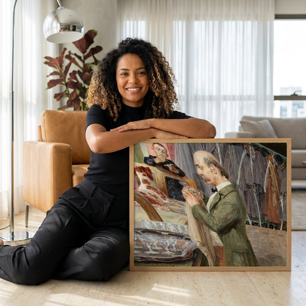 Quadro Decorativo A Preparação - Jacek Malczewski com modelo em ambiente