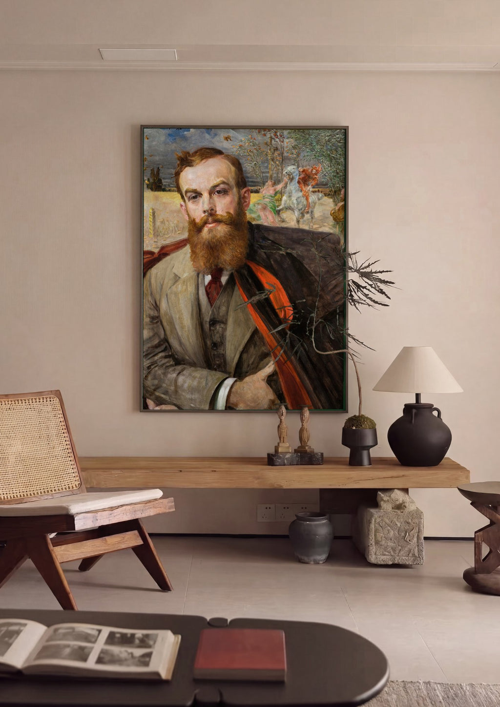 Quadro Decorativo Autorretrato - Jacek Malczewski em ambiente decorado
