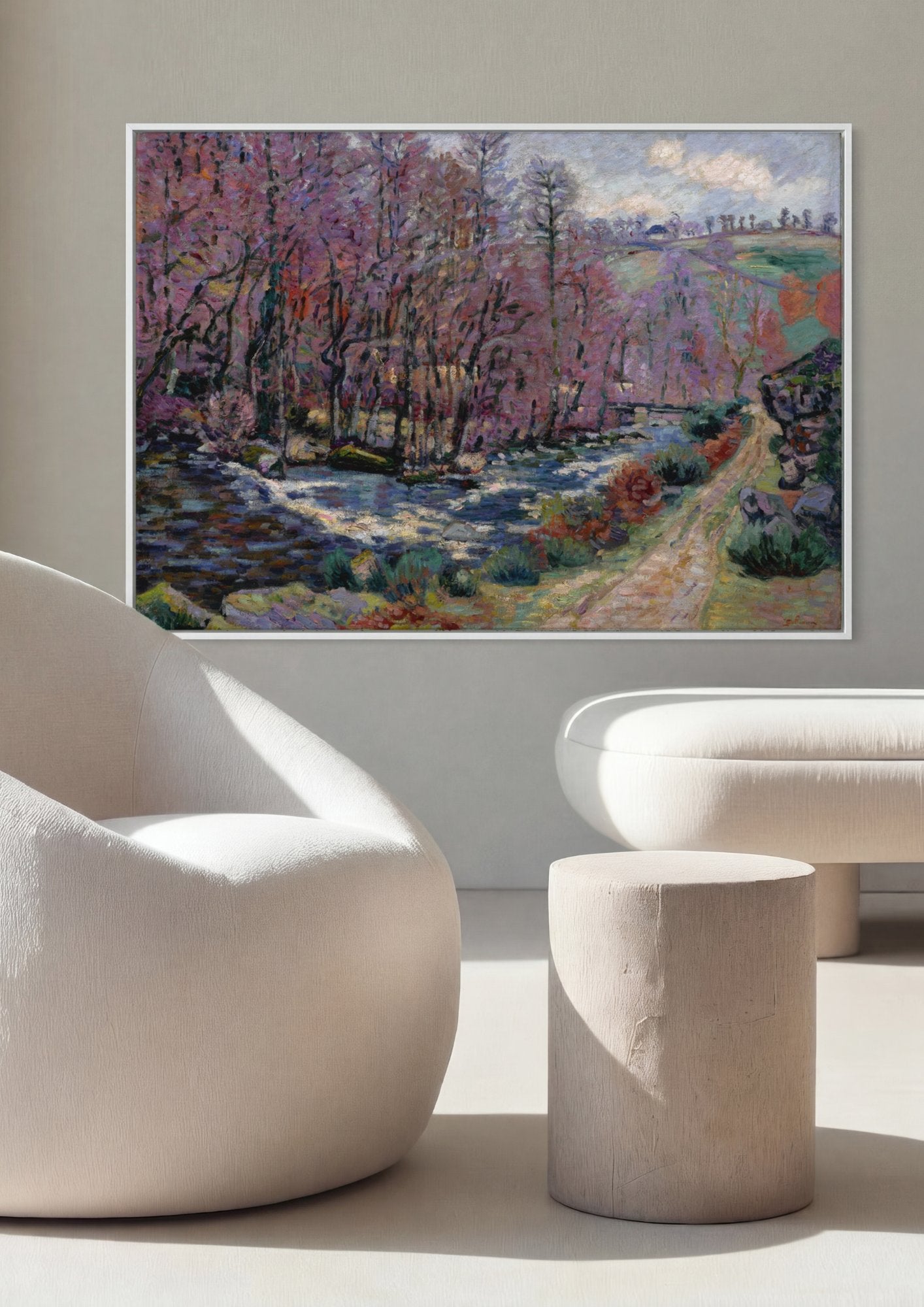 Quadro Decorativo Paisagem com Rio - Armand Guillaumin em ambiente decorado
