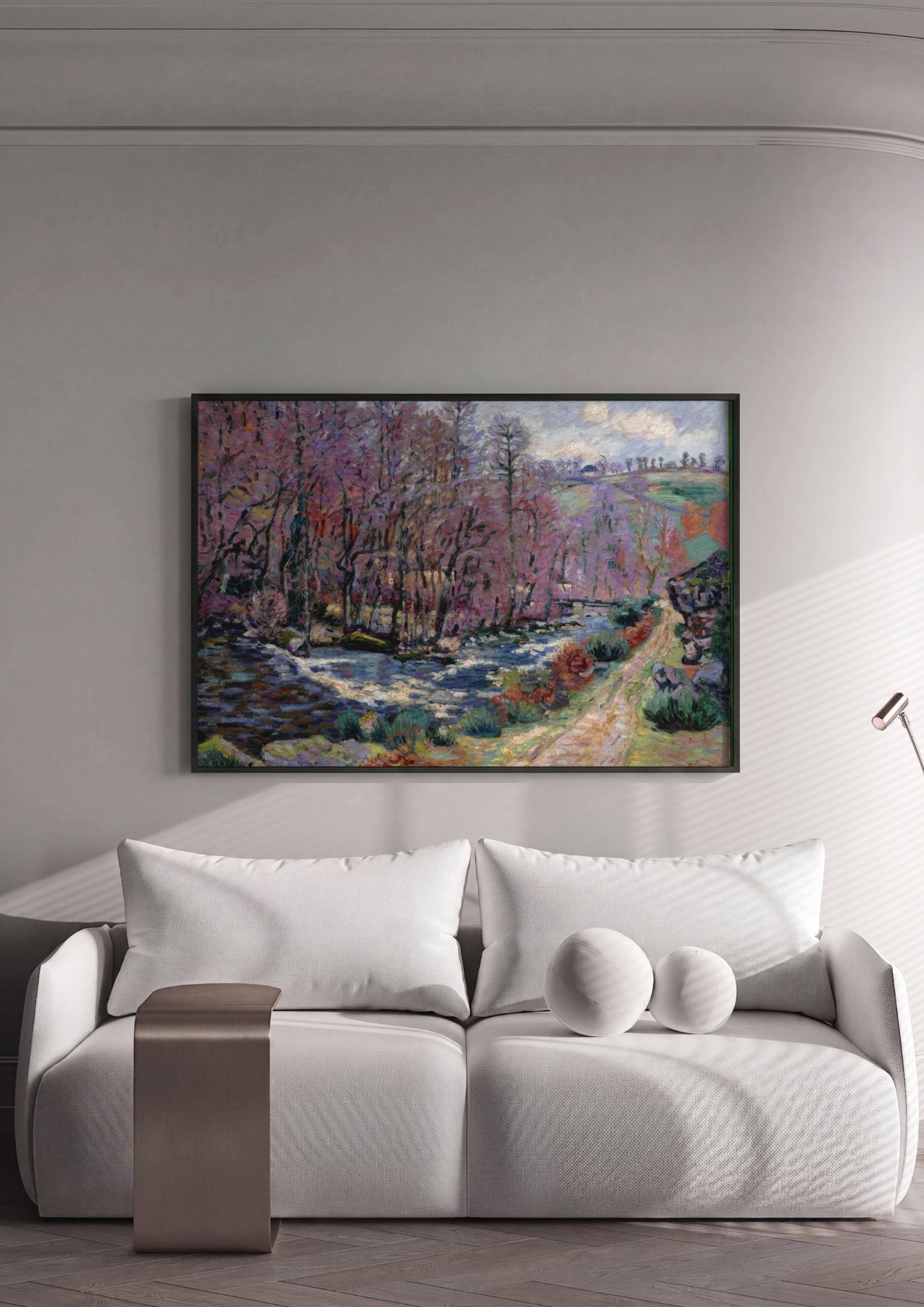 Quadro Decorativo Paisagem com Rio - Armand Guillaumin em ambiente decorado