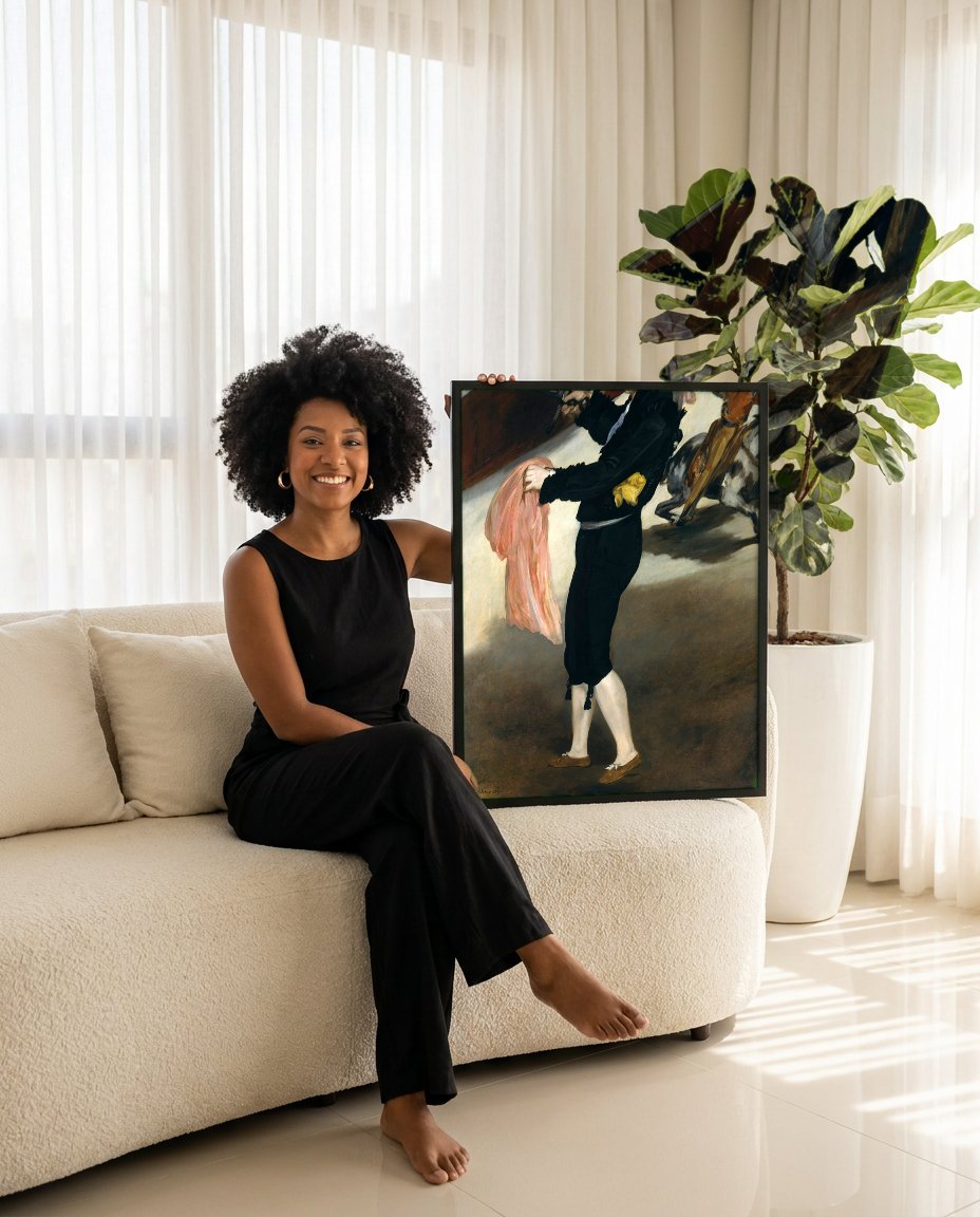 Quadro Decorativo A Toureira - Edouard Manet com modelo em ambiente