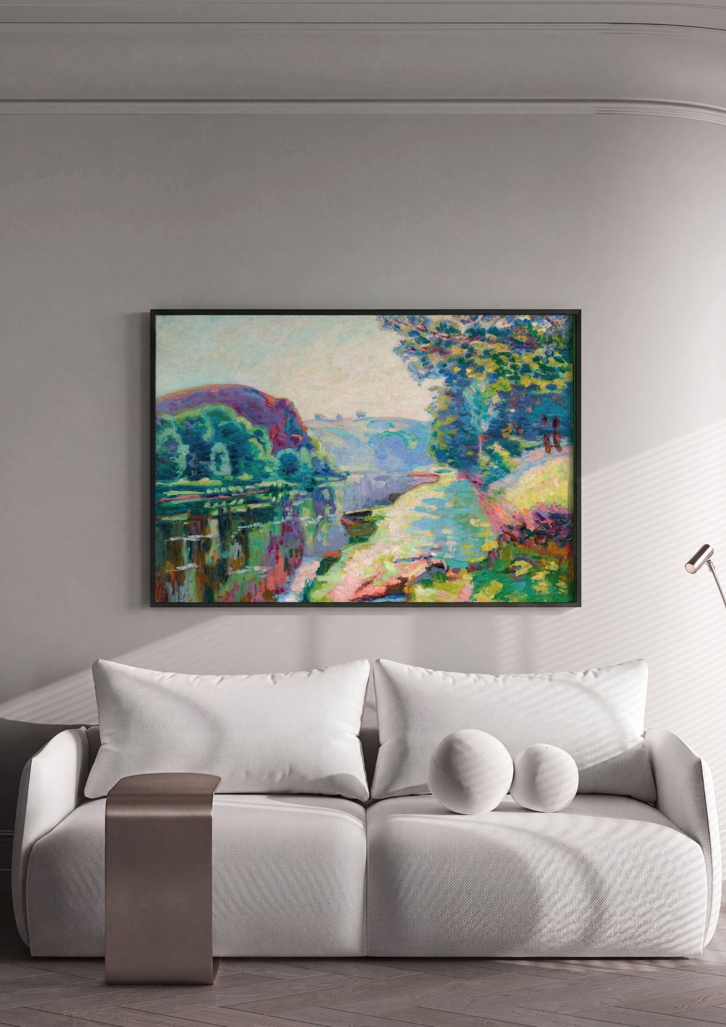 Quadro Decorativo Paisagem Fluvial - Armand Guillaumin em ambiente decorado
