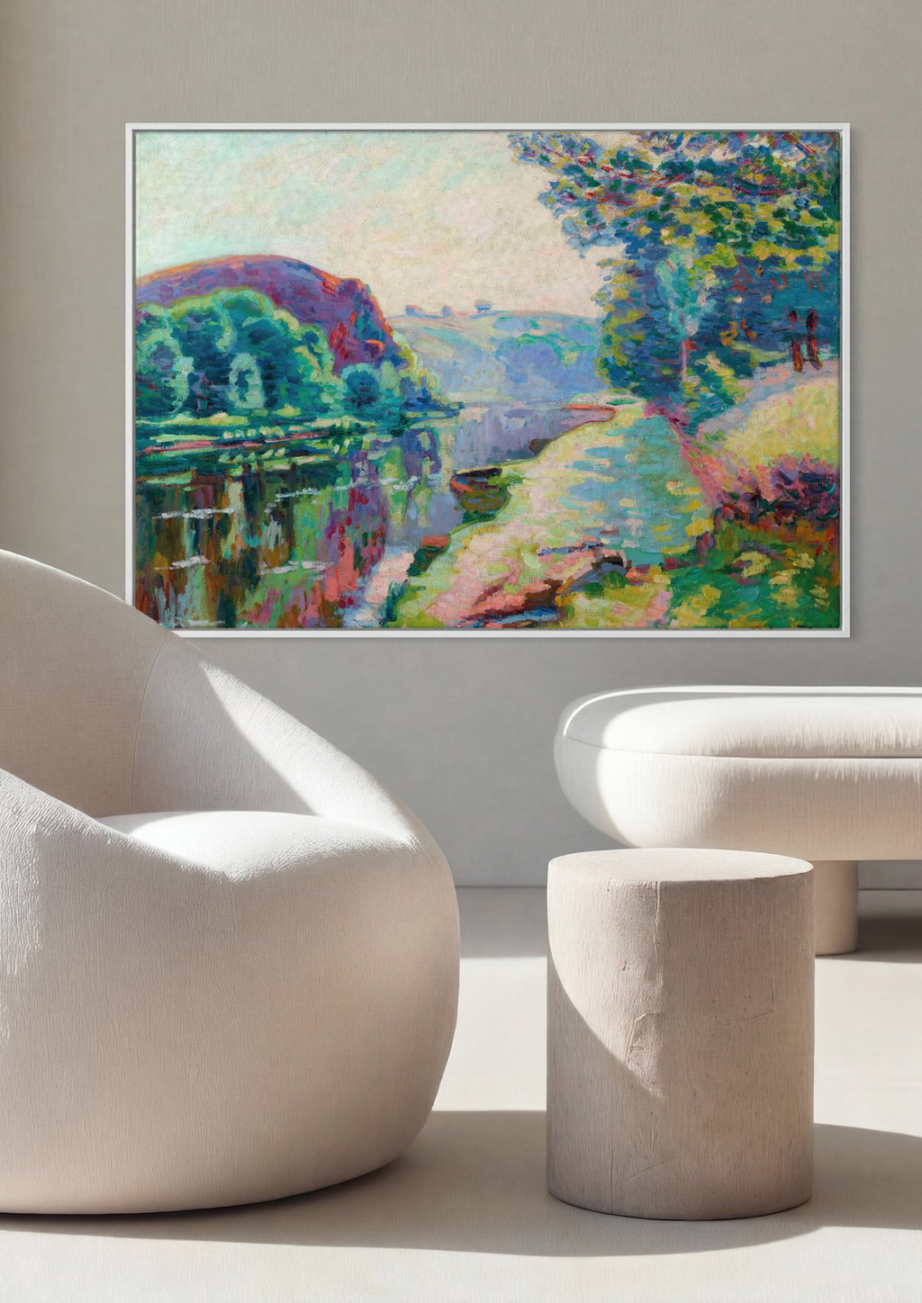 Quadro Decorativo Paisagem Fluvial - Armand Guillaumin em ambiente decorado