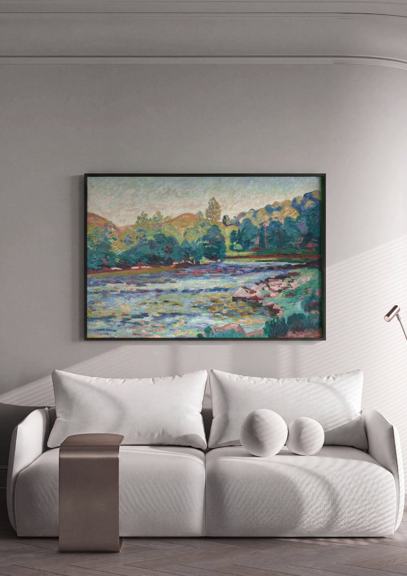 Quadro Decorativo Paisagem com Rio - Armand Guillaumin em ambiente decorado