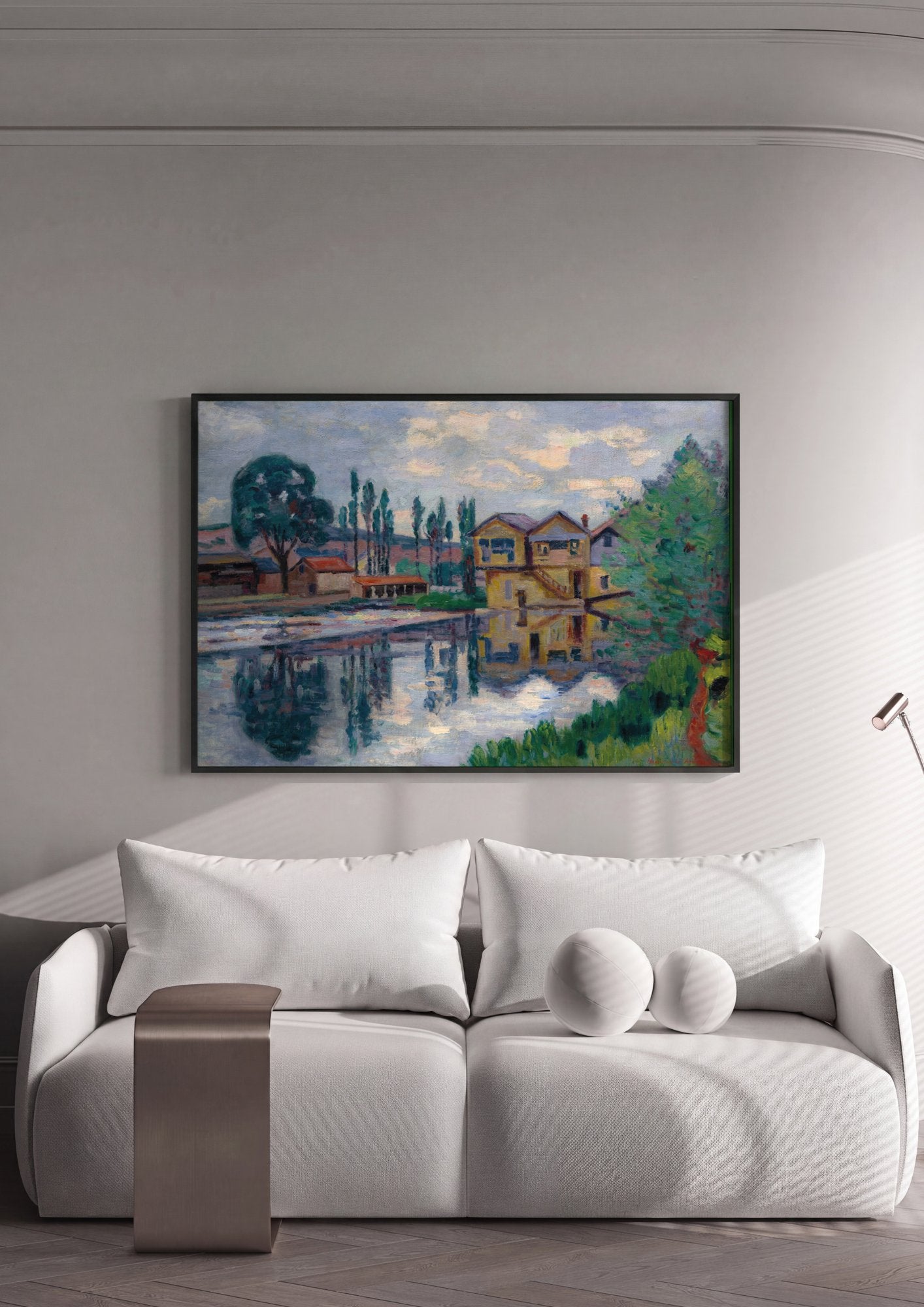 Quadro Decorativo Paisagem Fluvial - Armand Guillaumin em ambiente decorado