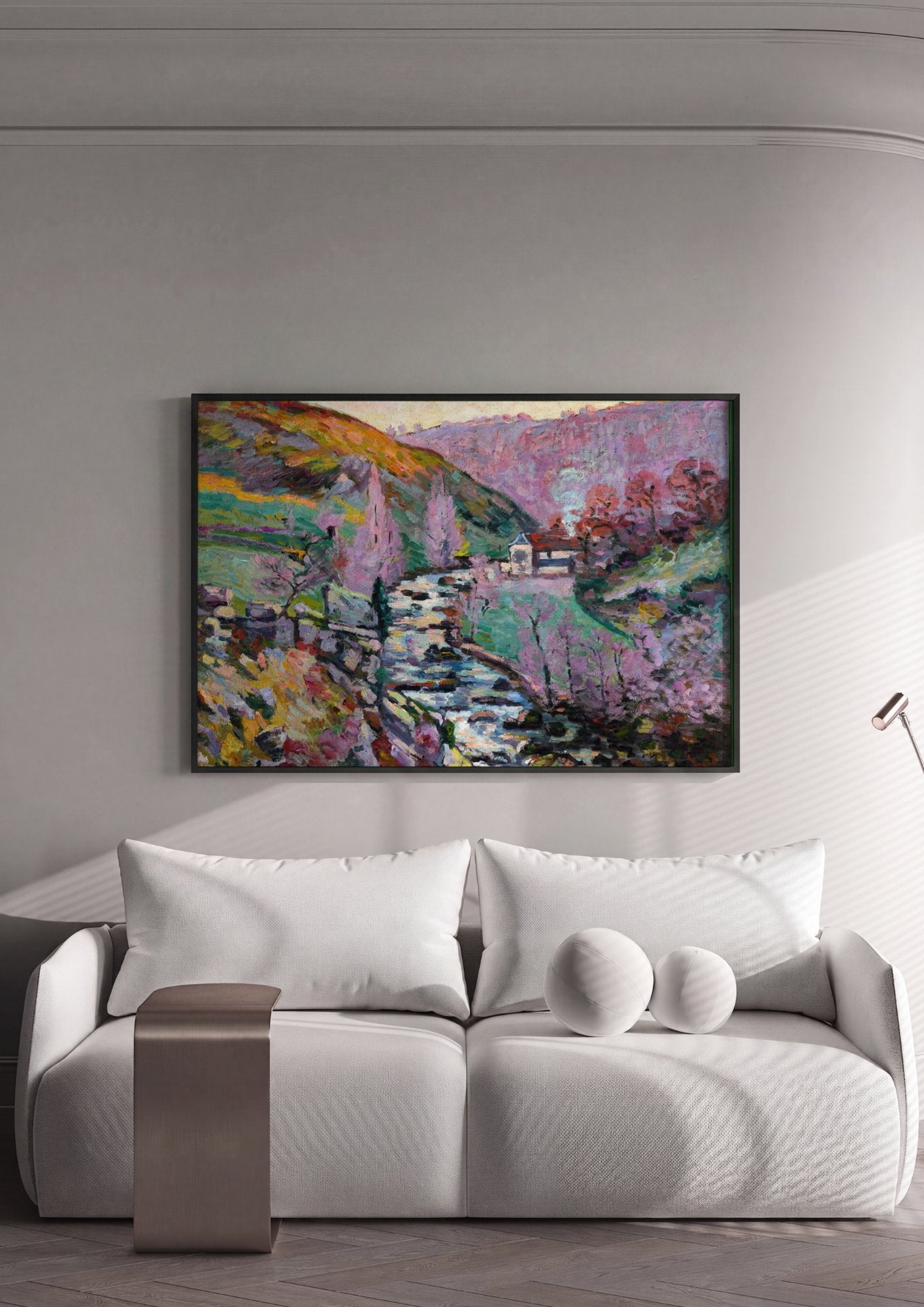 Quadro Decorativo Paisagem com Rio - Armand Guillaumin em ambiente decorado