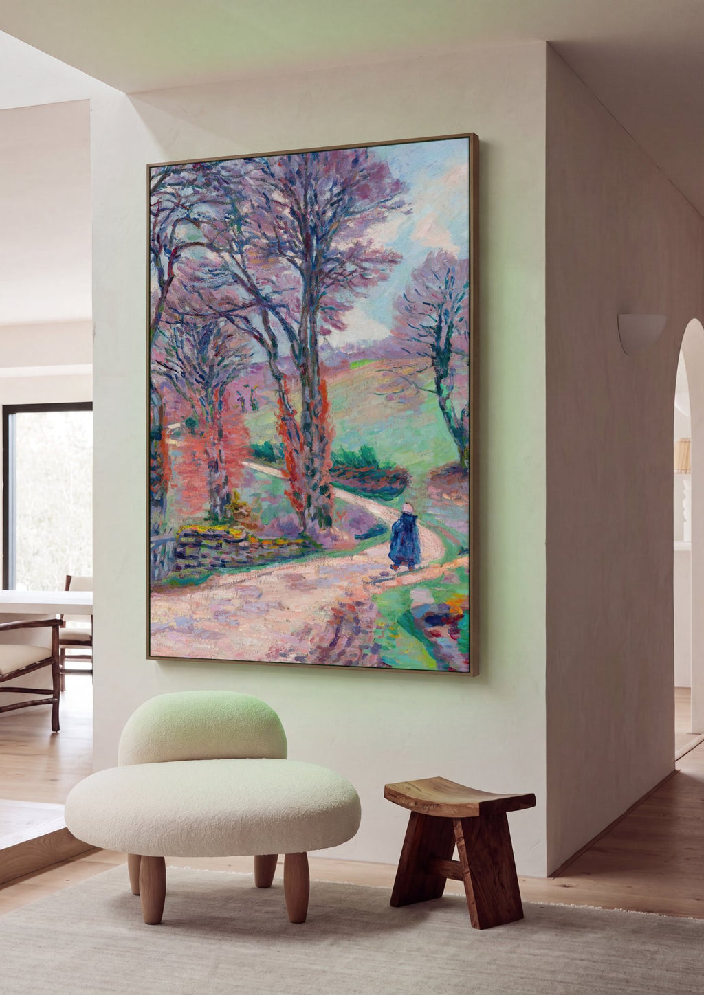 Quadro Decorativo Paisagem Outonal - Armand Guillaumin em ambiente decorado