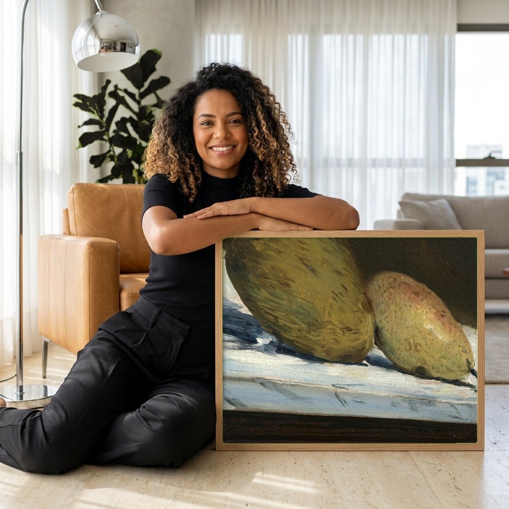 Quadro Decorativo Duas Peras - Edouard Manet com modelo em ambiente