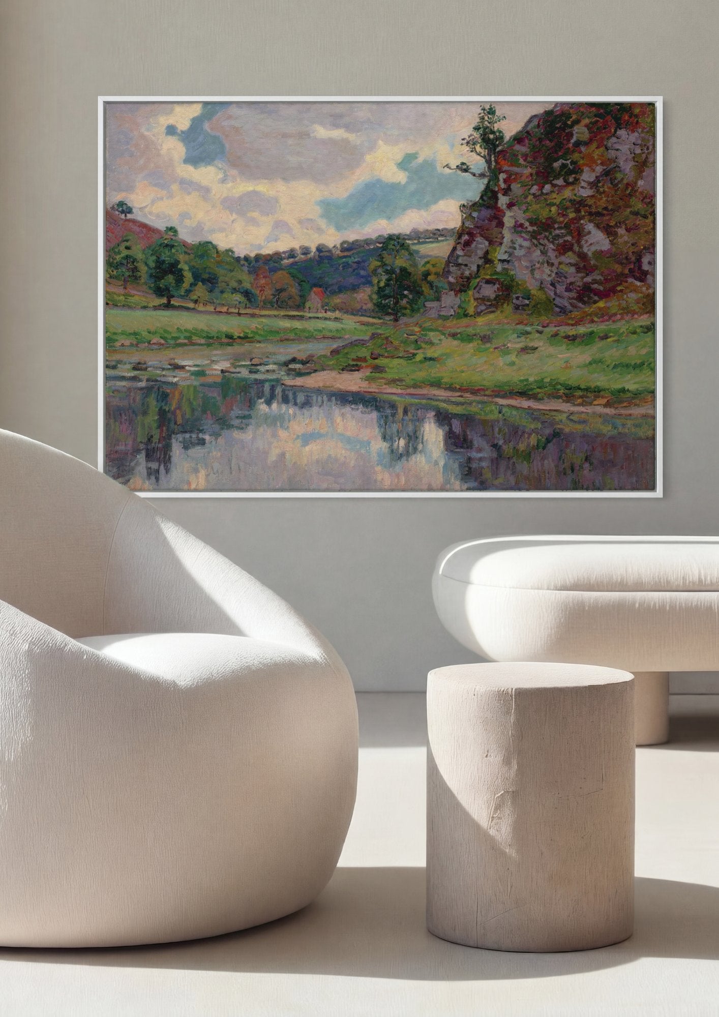 Quadro Decorativo Paisagem com Rio - Armand Guillaumin em ambiente decorado