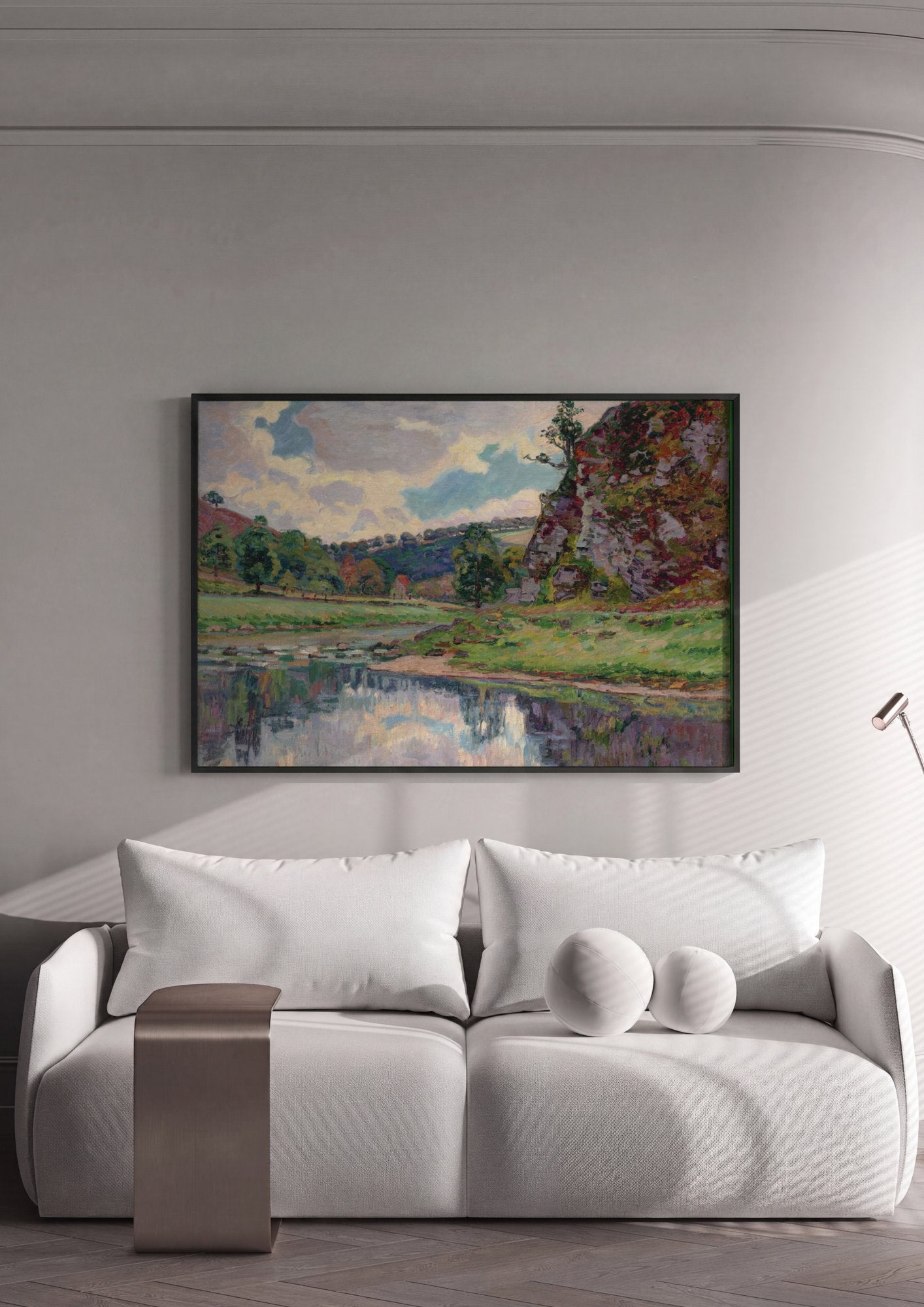 Quadro Decorativo Paisagem com Rio - Armand Guillaumin em ambiente decorado