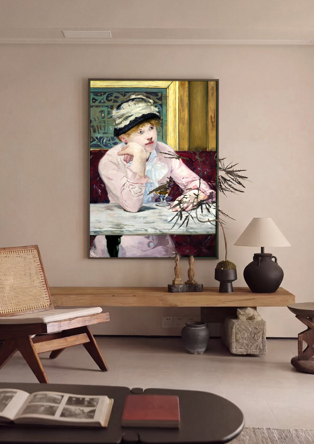 Quadro Decorativo A Cerveja (La Bière) - Manet em ambiente decorado