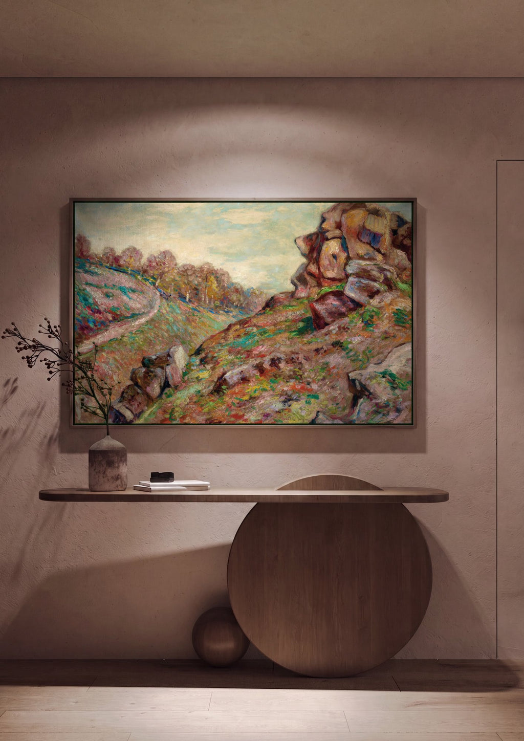 Quadro Decorativo Paisagem Rochosa - Armand Guillaumin em ambiente decorado