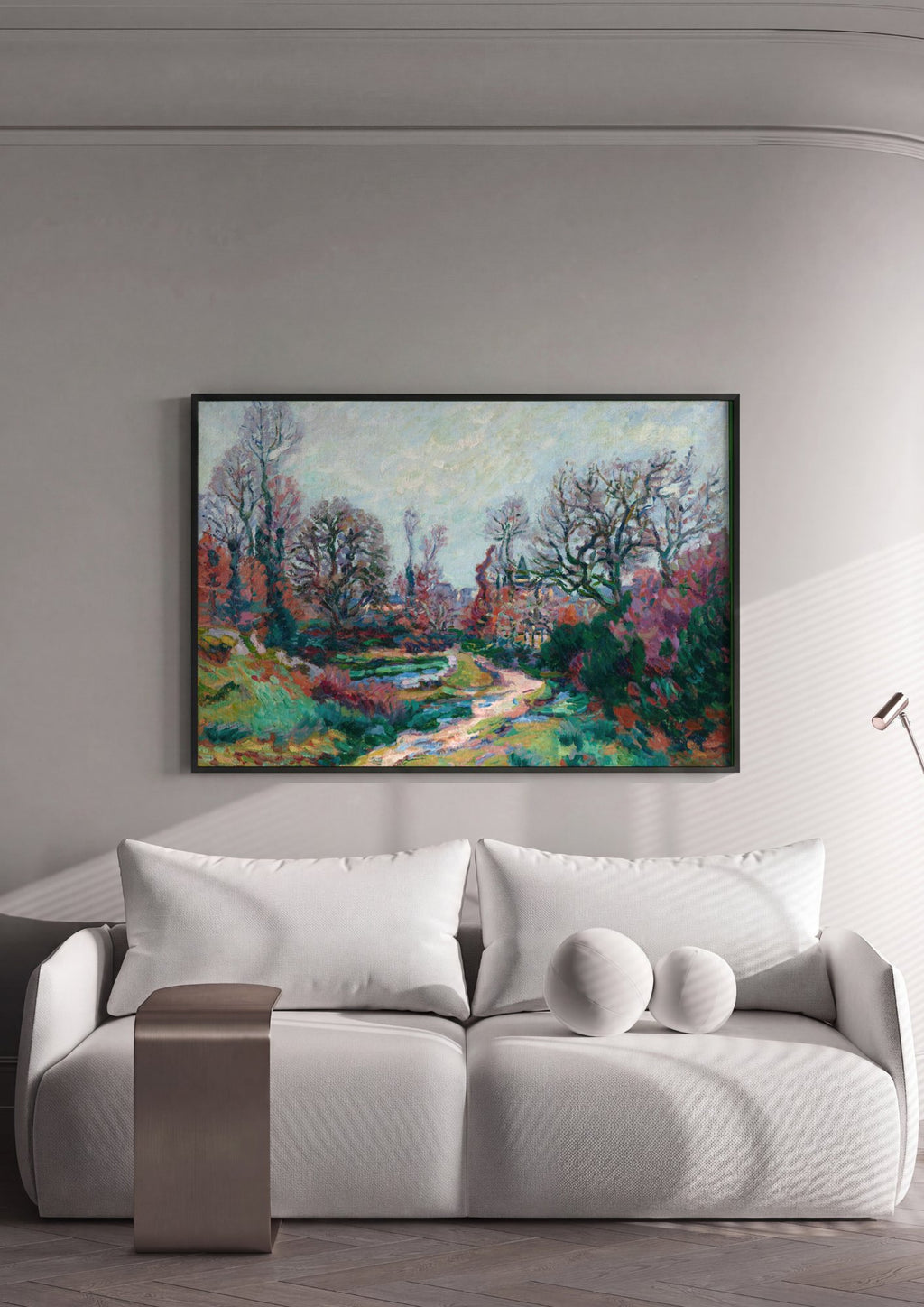 Quadro Decorativo Paisagem Outonal - Armand Guillaumin em ambiente decorado