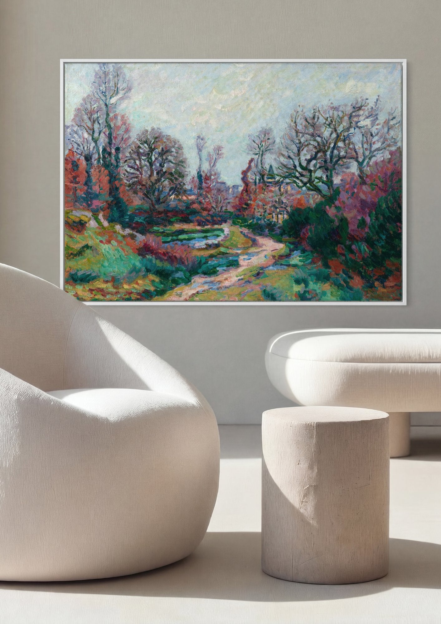 Quadro Decorativo Paisagem Outonal - Armand Guillaumin em ambiente decorado