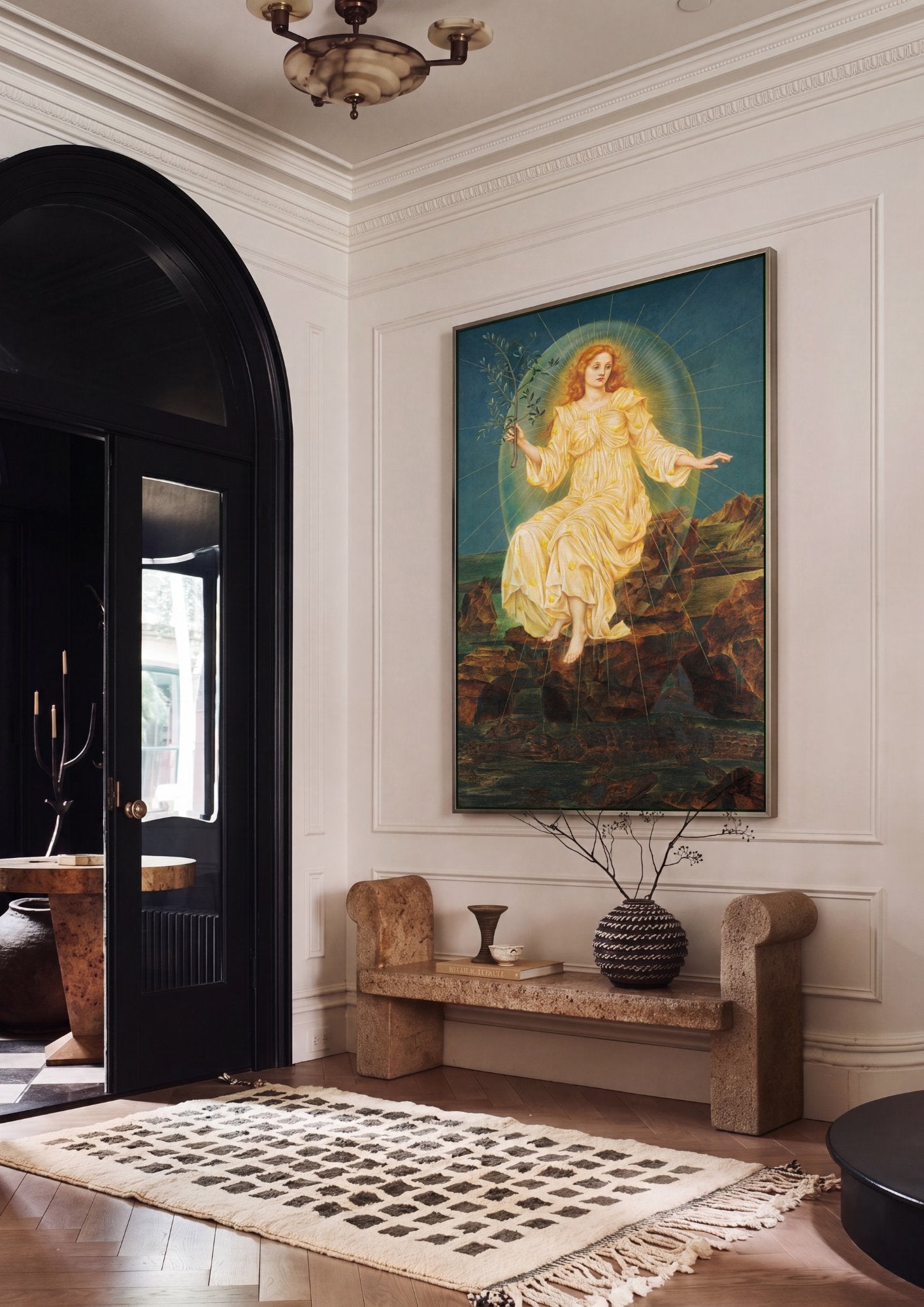 Quadro Decorativo A Filha do Rei do Mar - Evelyn De Morgan em ambiente decorado