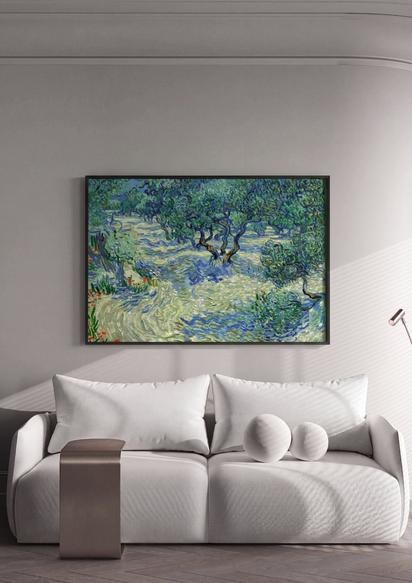 Quadro Decorativo Oliveiras com Ceu Amarelo - Van Gogh em ambiente decorado