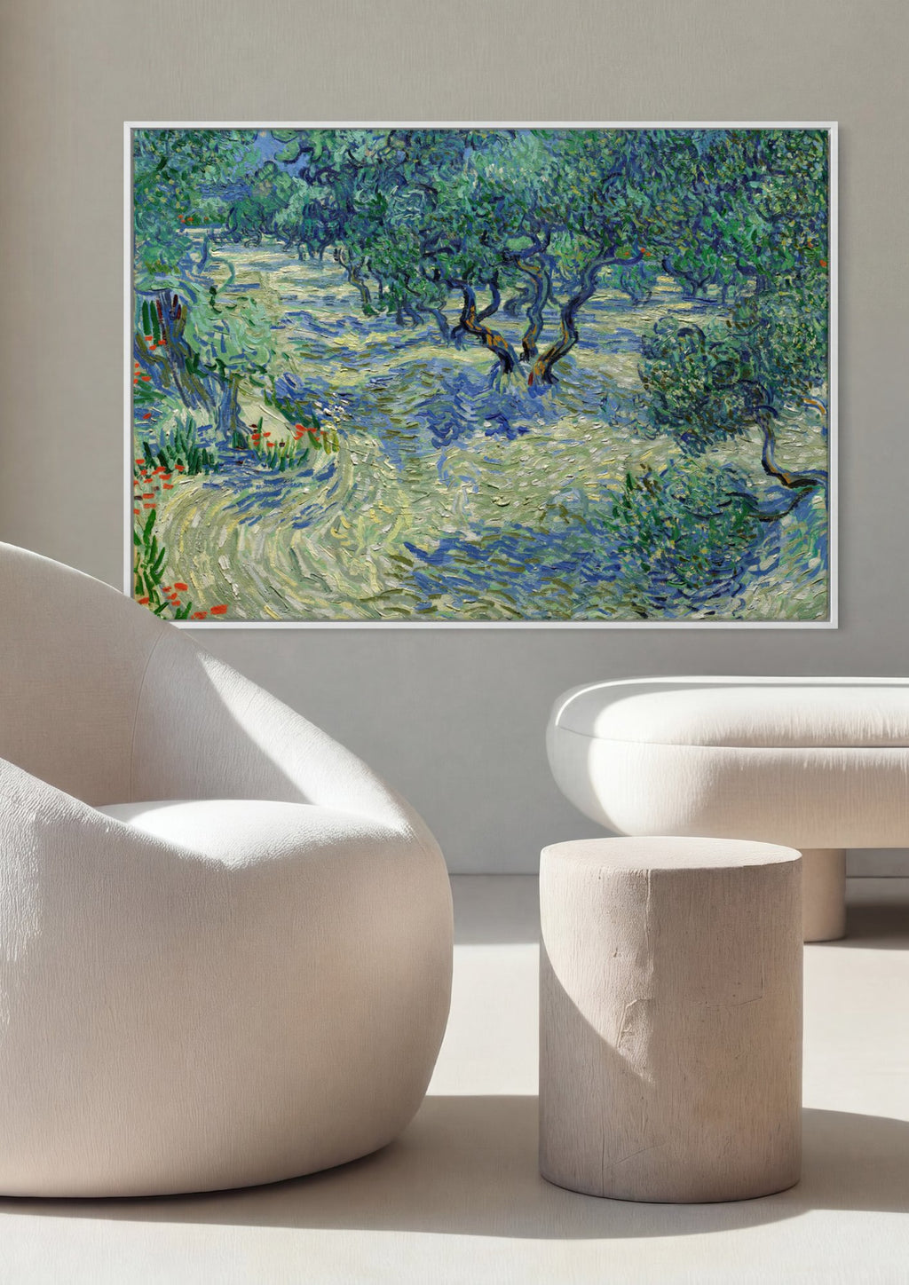 Quadro Decorativo Oliveiras com Ceu Amarelo - Van Gogh em ambiente decorado
