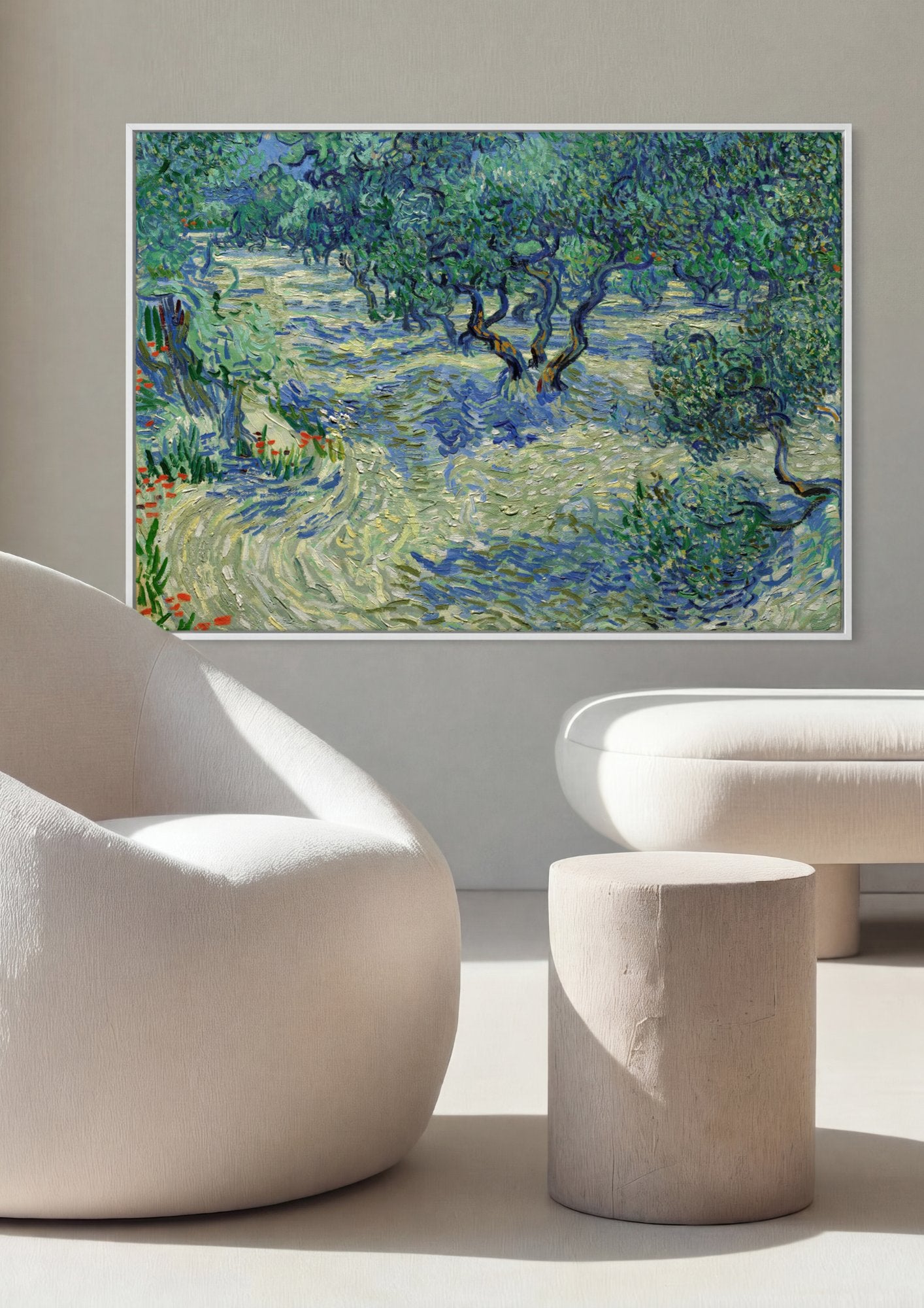 Quadro Decorativo Oliveiras com Ceu Amarelo - Van Gogh em ambiente decorado