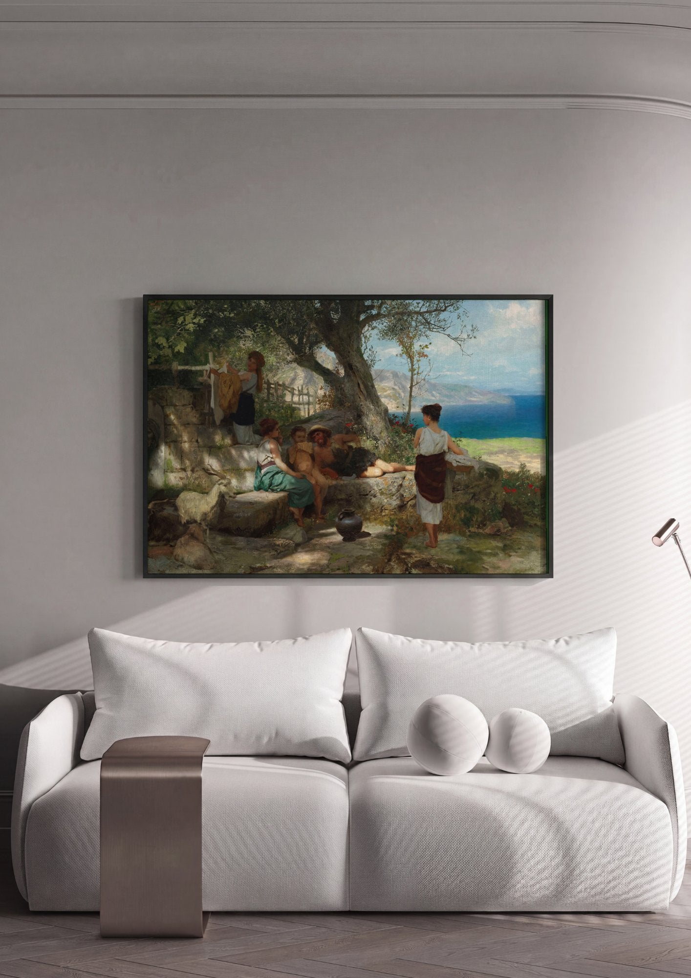 Quadro Decorativo Cena Pastoral com Mar - Siemiradzki em ambiente decorado