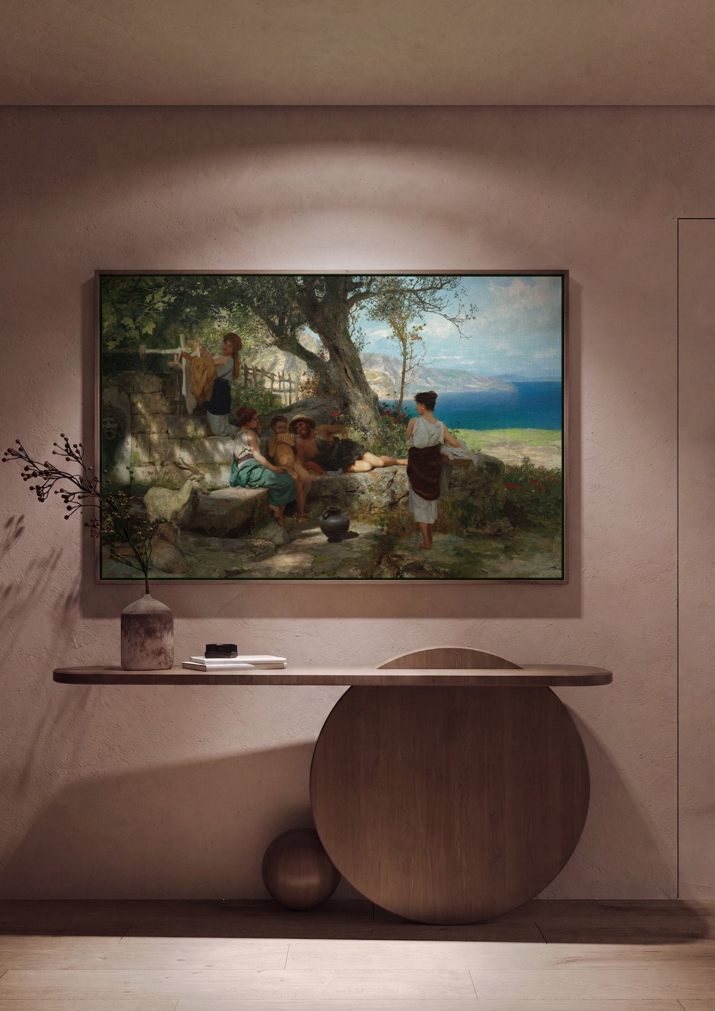 Quadro Decorativo Cena Pastoral com Mar - Siemiradzki em ambiente decorado