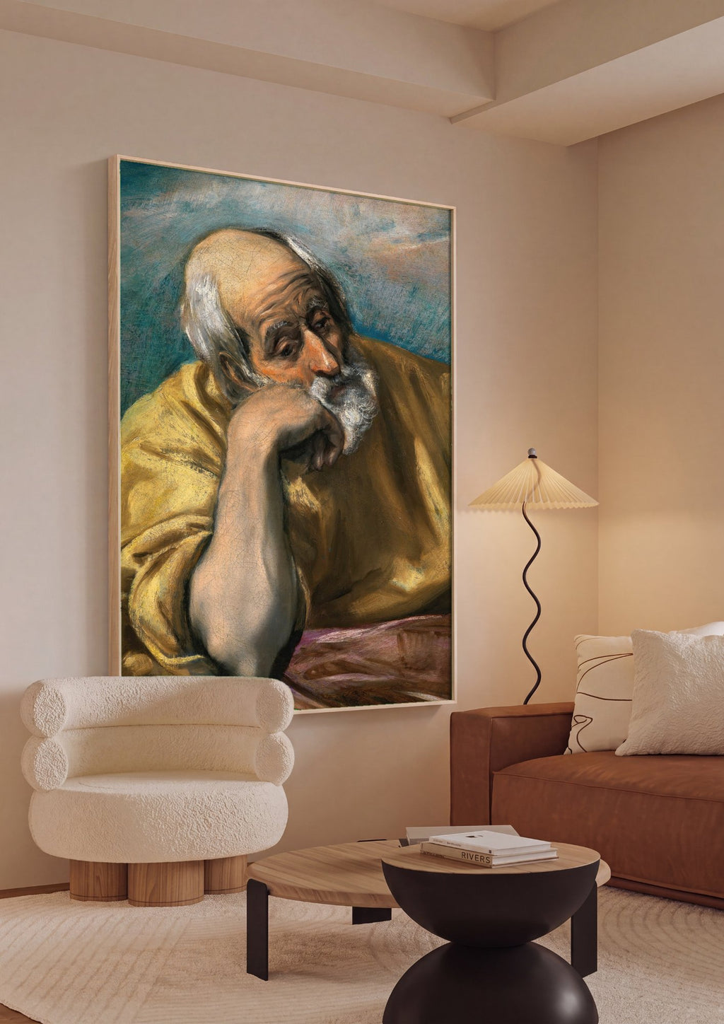Quadro Decorativo São Pedro em Lágrimas - El Greco em ambiente decorado