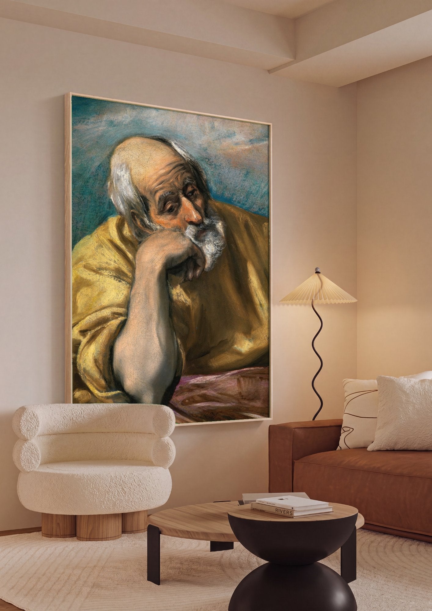 Quadro Decorativo São Pedro em Lágrimas - El Greco em ambiente decorado