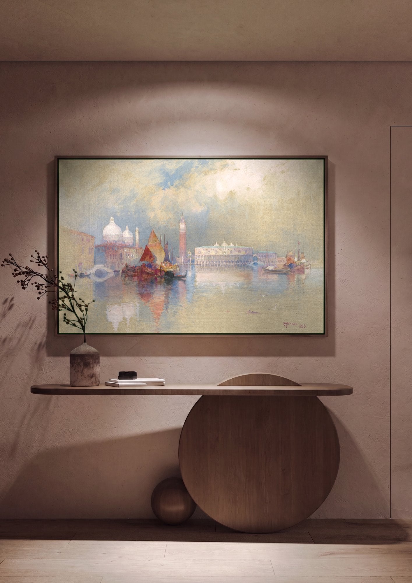 Quadro Decorativo Vista de Veneza - Thomas Moran em ambiente decorado