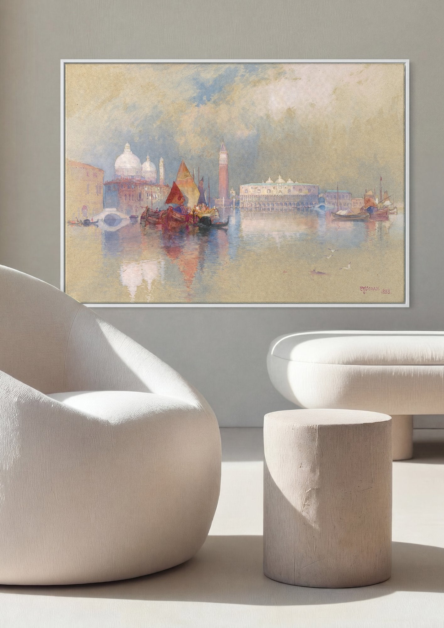 Quadro Decorativo Vista de Veneza - Thomas Moran em ambiente decorado