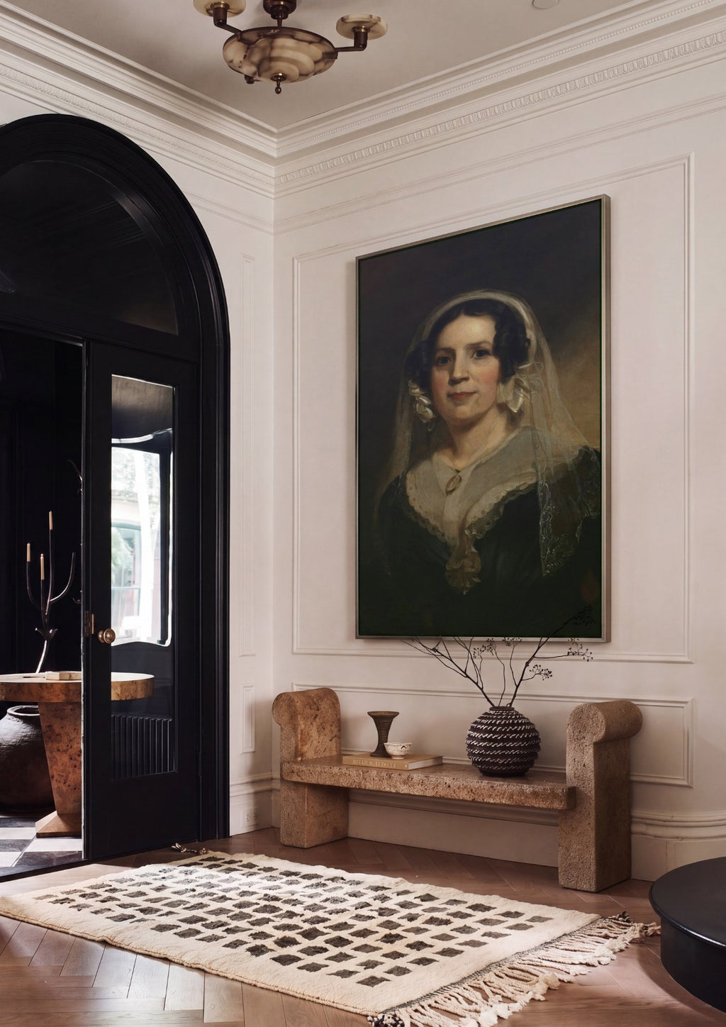 Quadro Decorativo Senhora com Véu - Thomas Sully em ambiente decorado