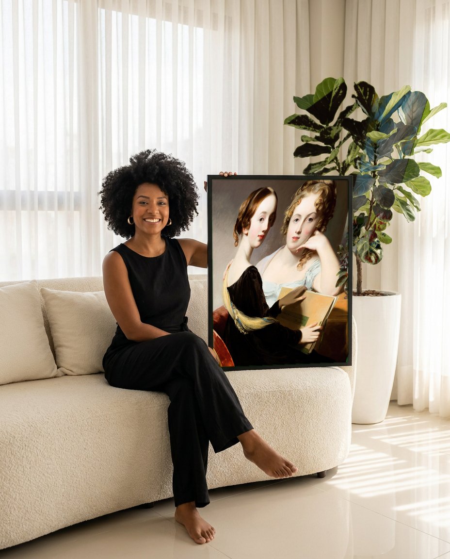 Quadro Decorativo: Retrato de Duas Damas - Thomas Sully com modelo em ambiente