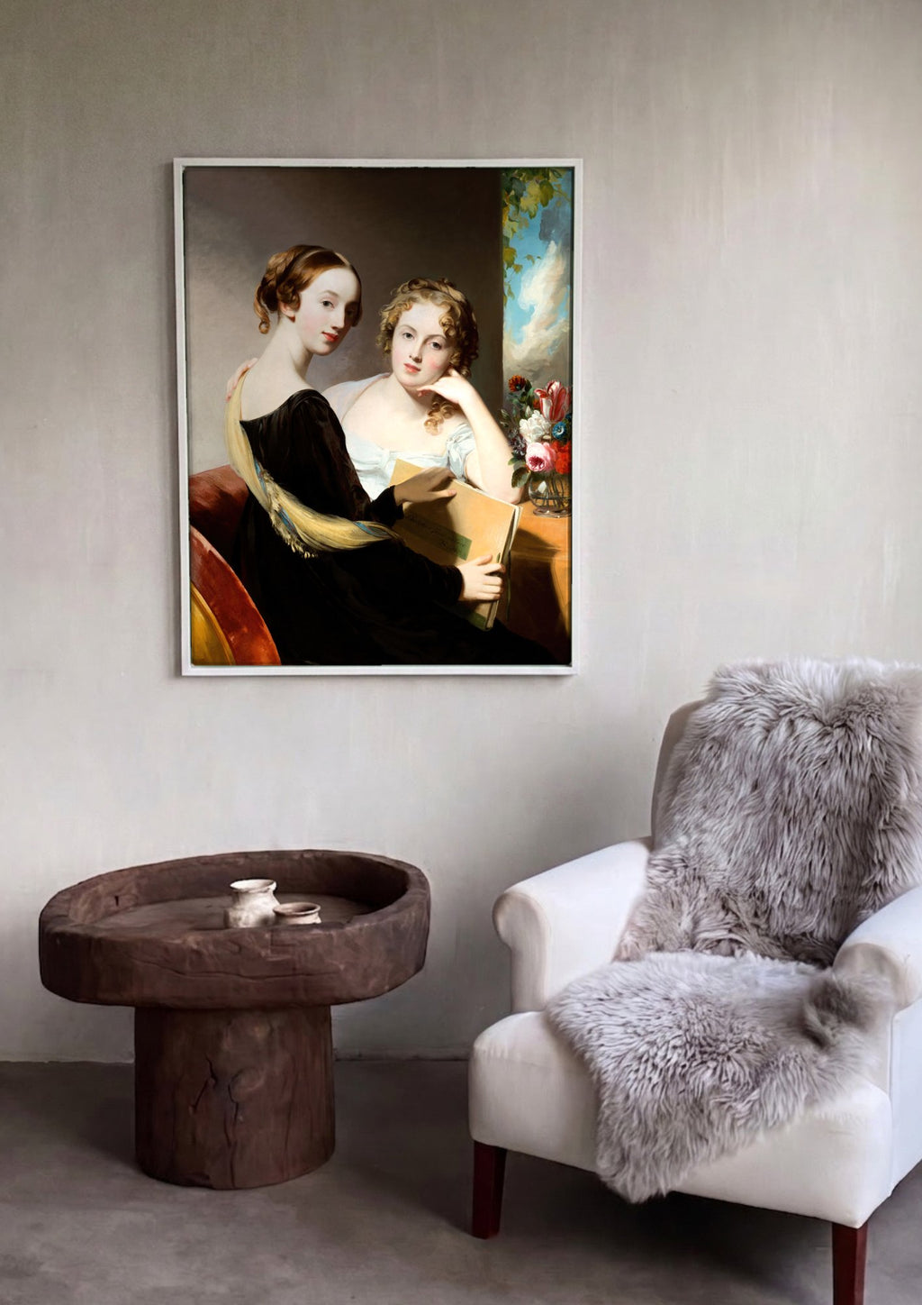 Quadro Decorativo: Retrato de Duas Damas - Thomas Sully em ambiente decorado