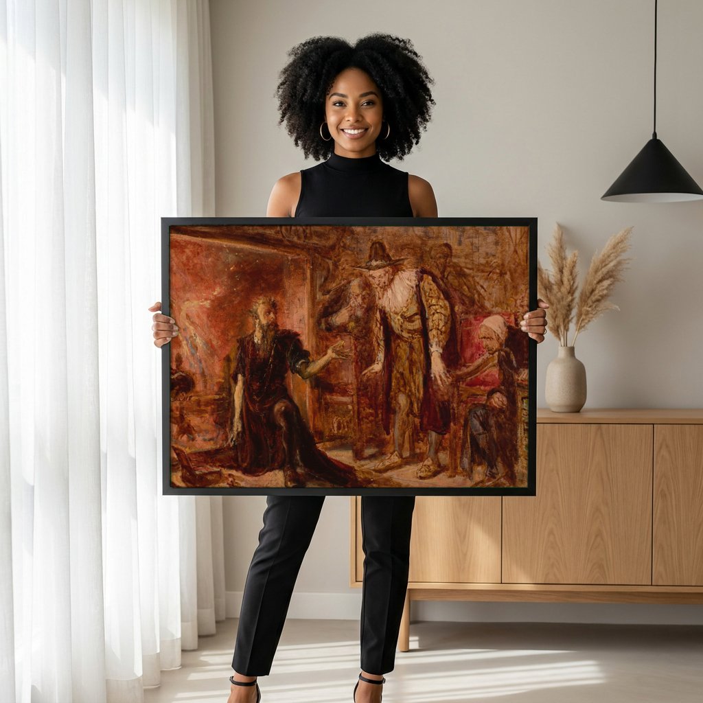 Quadro Decorativo Cena Histórica - Jan Matejko com modelo em ambiente
